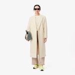 Kadın Regular Fit Yün Krem Palto