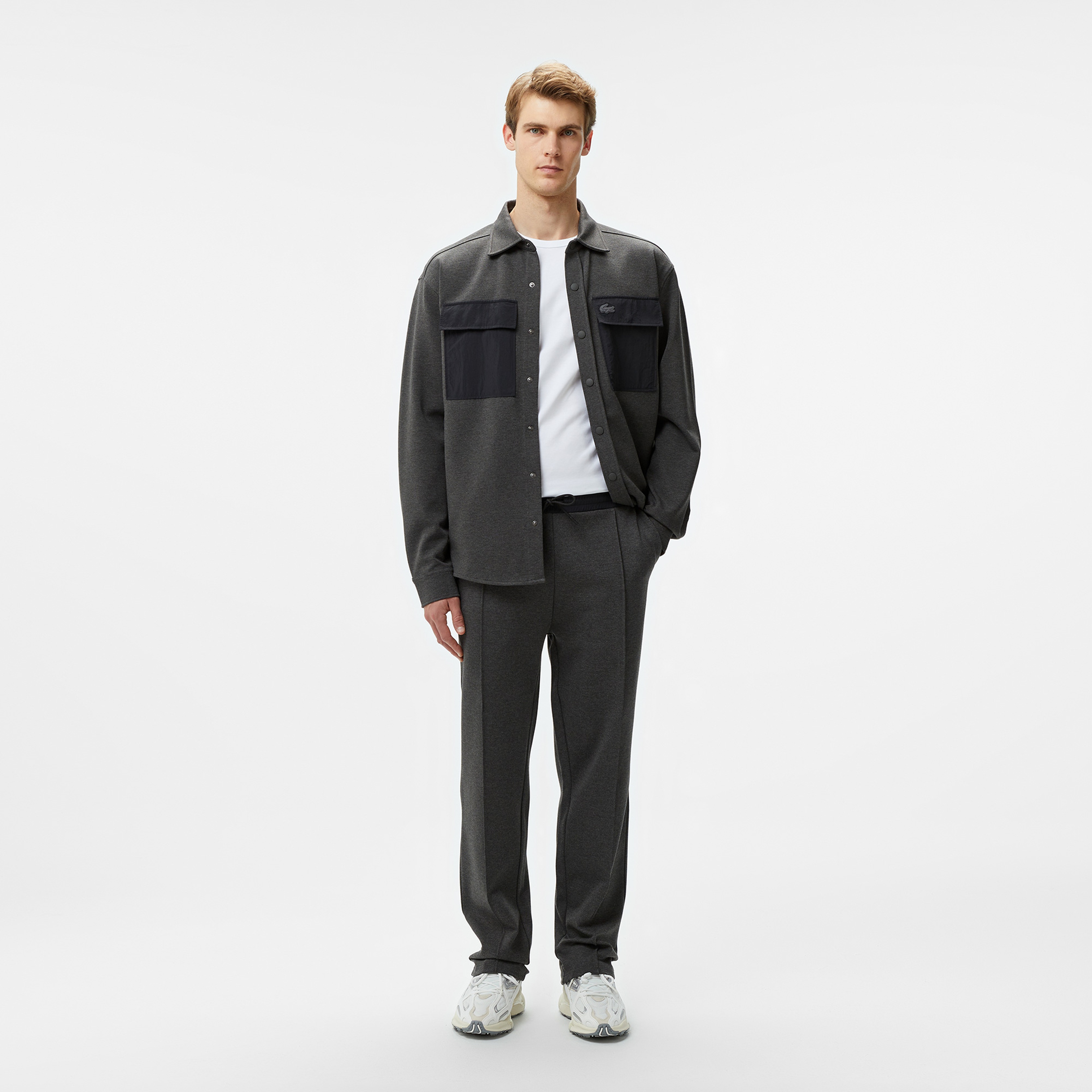 Erkek Tapered Fit Chino Gri Pantolon