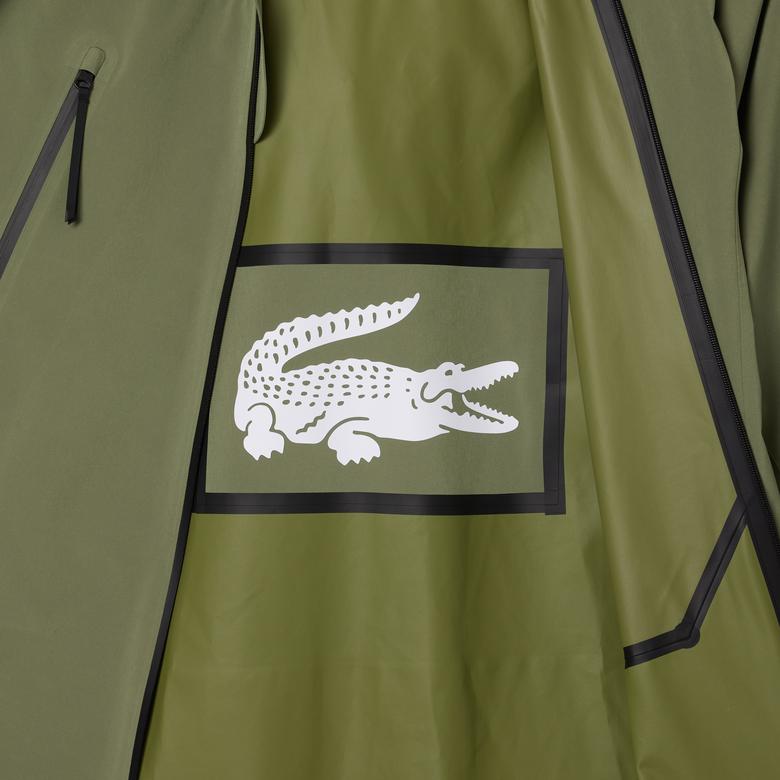 Kadın Oversize Fit Kapüşonlu Haki Trençkot