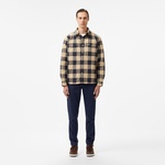 Erkek Relaxed Fit Ekose Kahverengi Gömlek