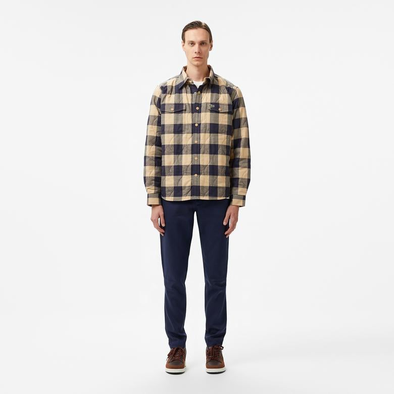 Erkek Relaxed Fit Ekose Kahverengi Gömlek