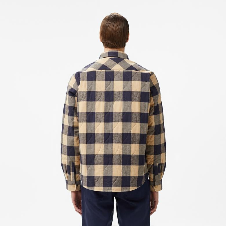 Erkek Relaxed Fit Ekose Kahverengi Gömlek