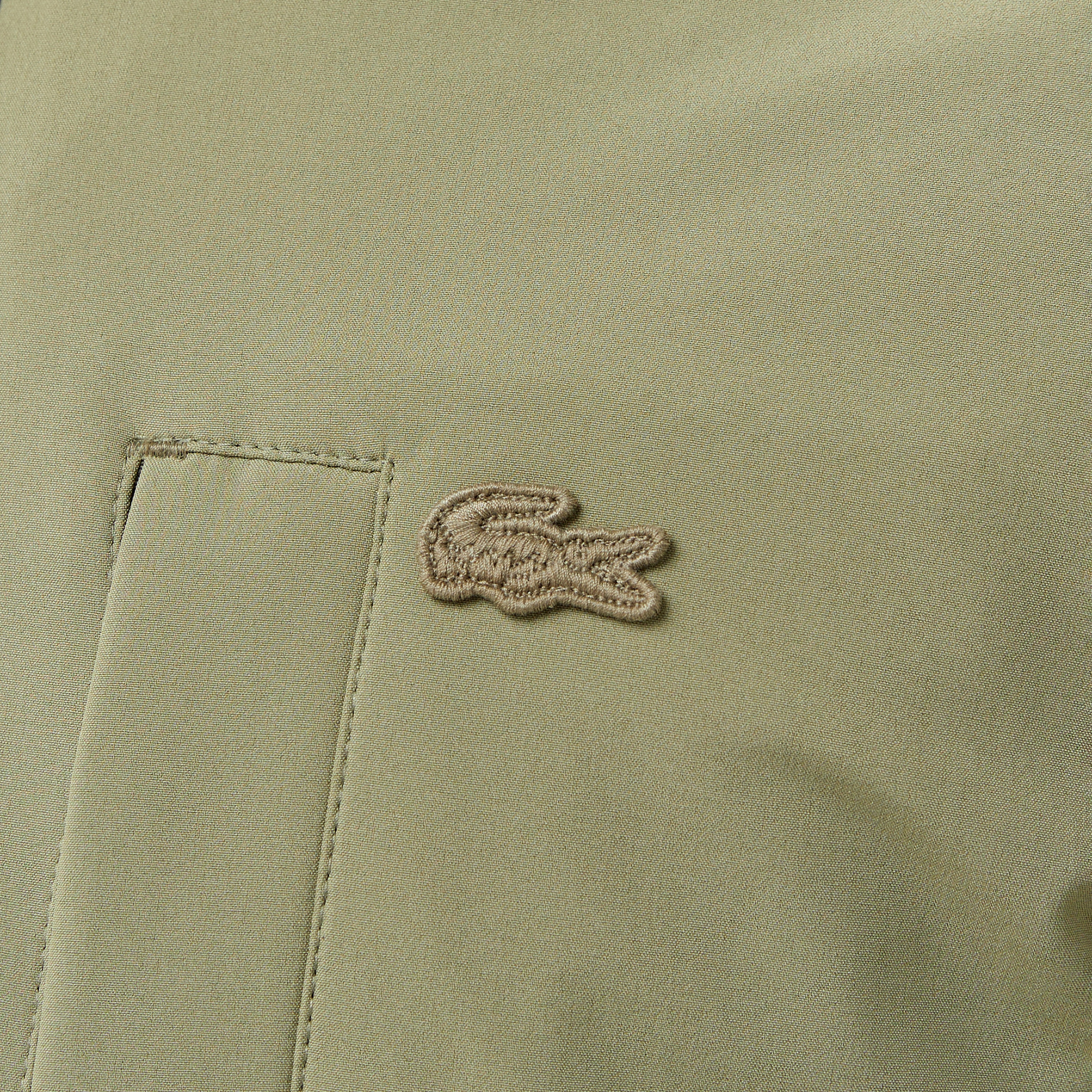 Erkek Regular Fit Kapüşonlu Baskılı Haki Yağmurluk