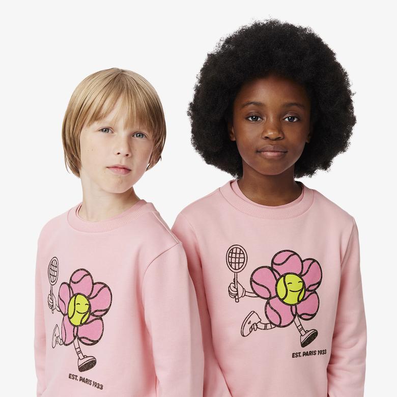 Çocuk Baskılı Pembe Sweatshirt