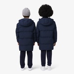 Çocuk Kapüşonlu Lacivert Şişme Mont