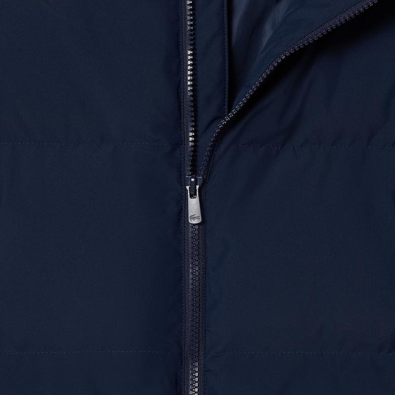 Çocuk Kapüşonlu Lacivert Şişme Mont