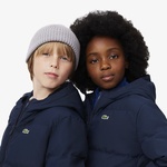 Çocuk Kapüşonlu Lacivert Şişme Mont