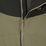 Çocuk Kapüşonlu Renk Bloklu Haki Mont