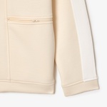 Erkek Regular Fit Fermuarlı Krem Sweatshirt