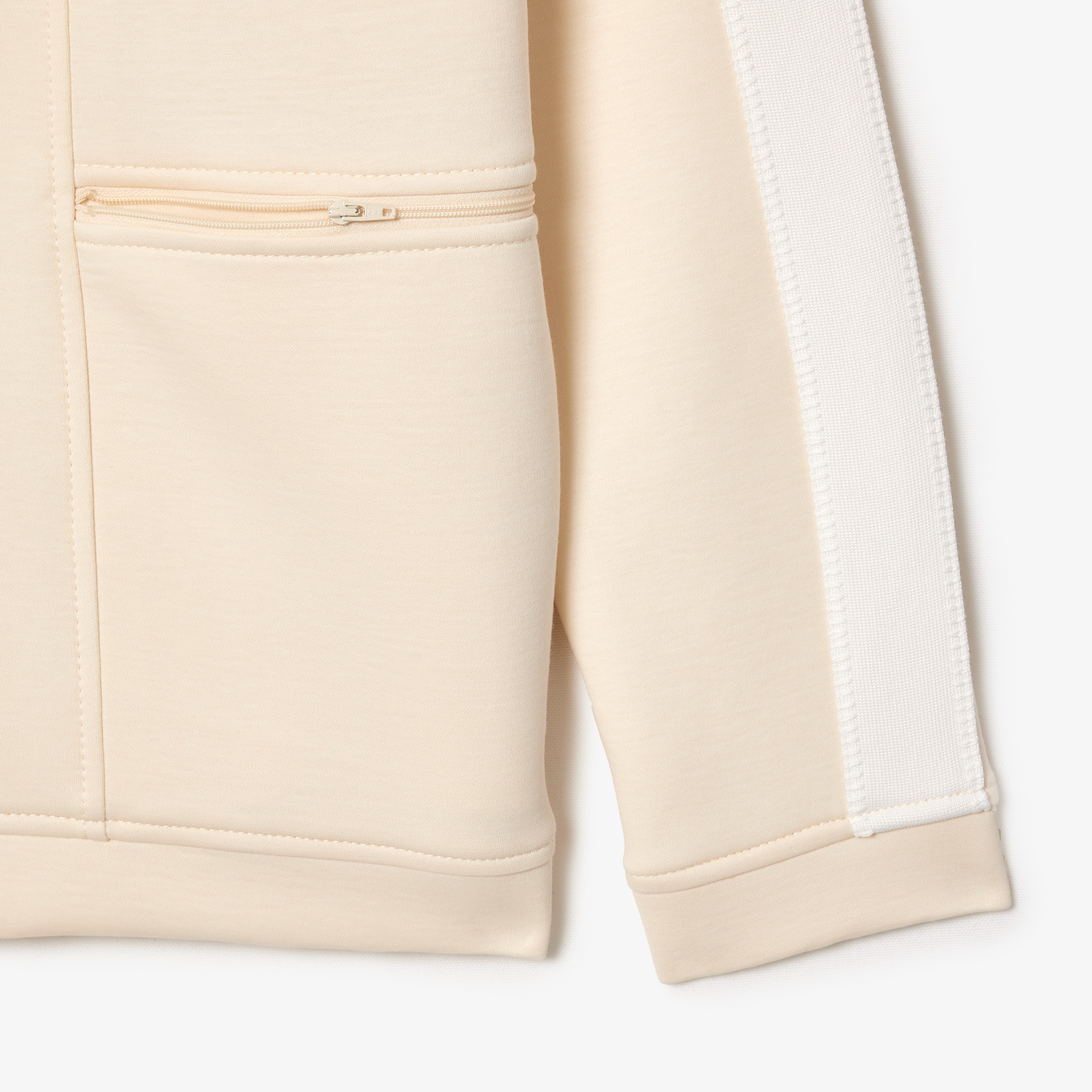 Erkek Regular Fit Fermuarlı Krem Sweatshirt