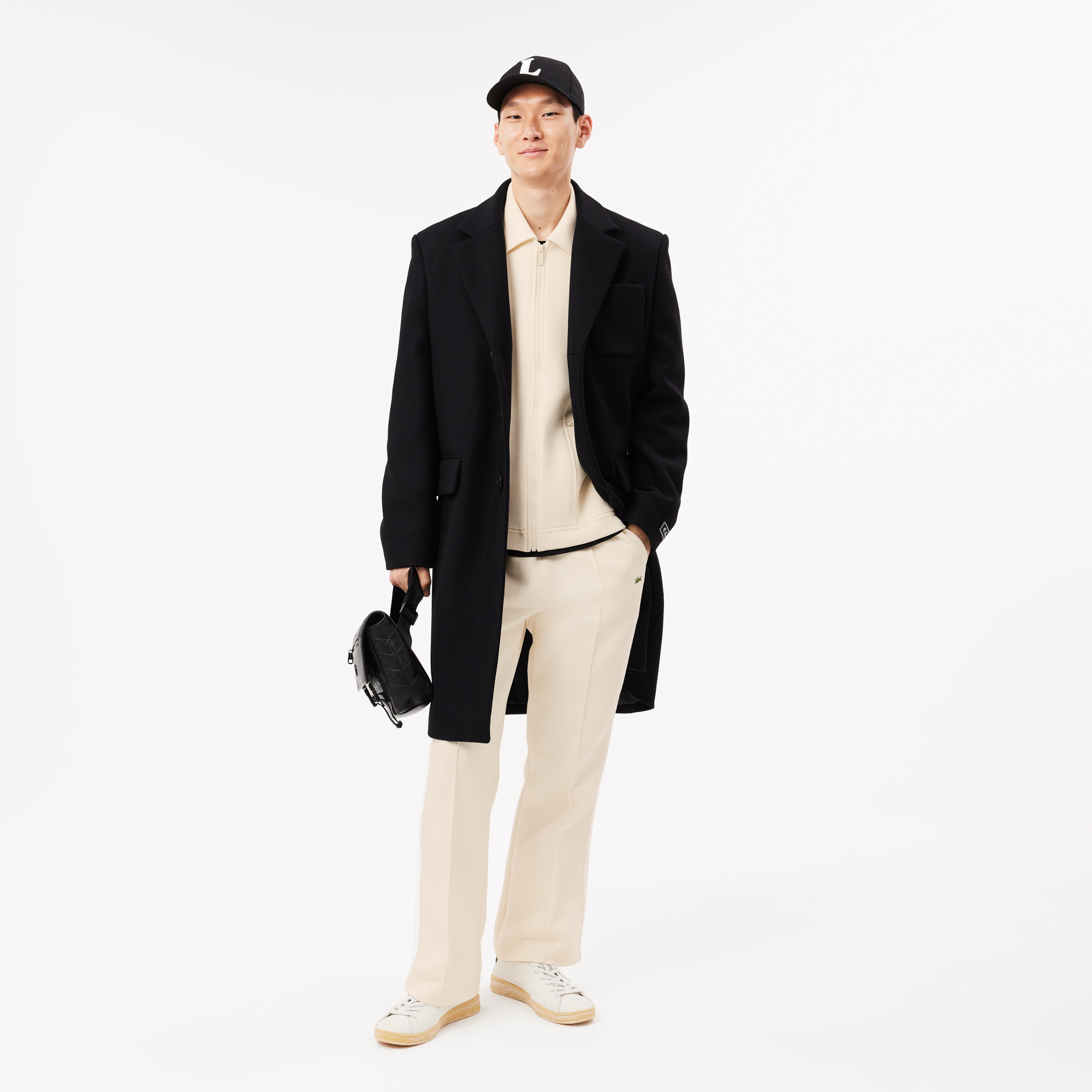 Erkek Regular Fit Fermuarlı Krem Sweatshirt