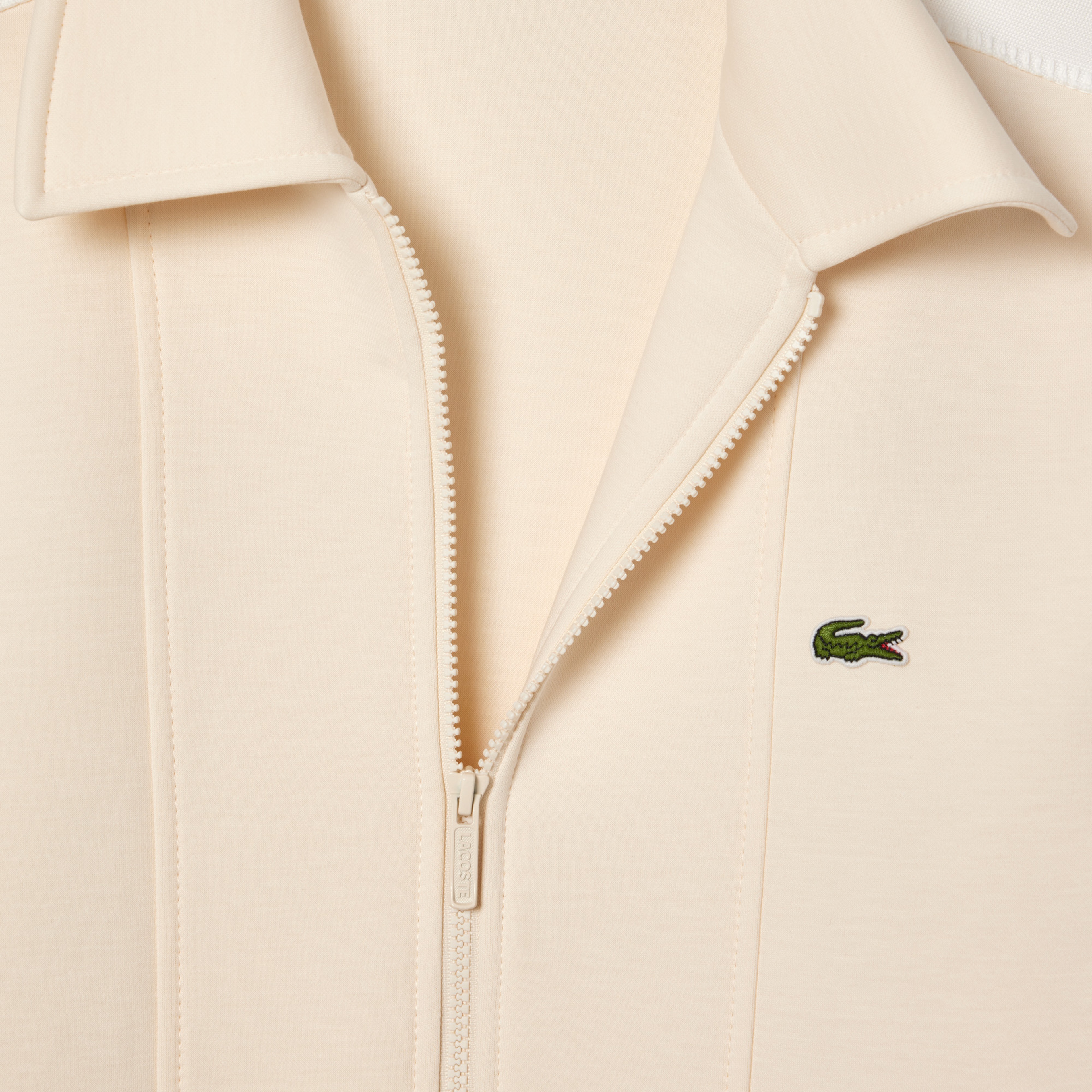 Erkek Regular Fit Fermuarlı Krem Sweatshirt