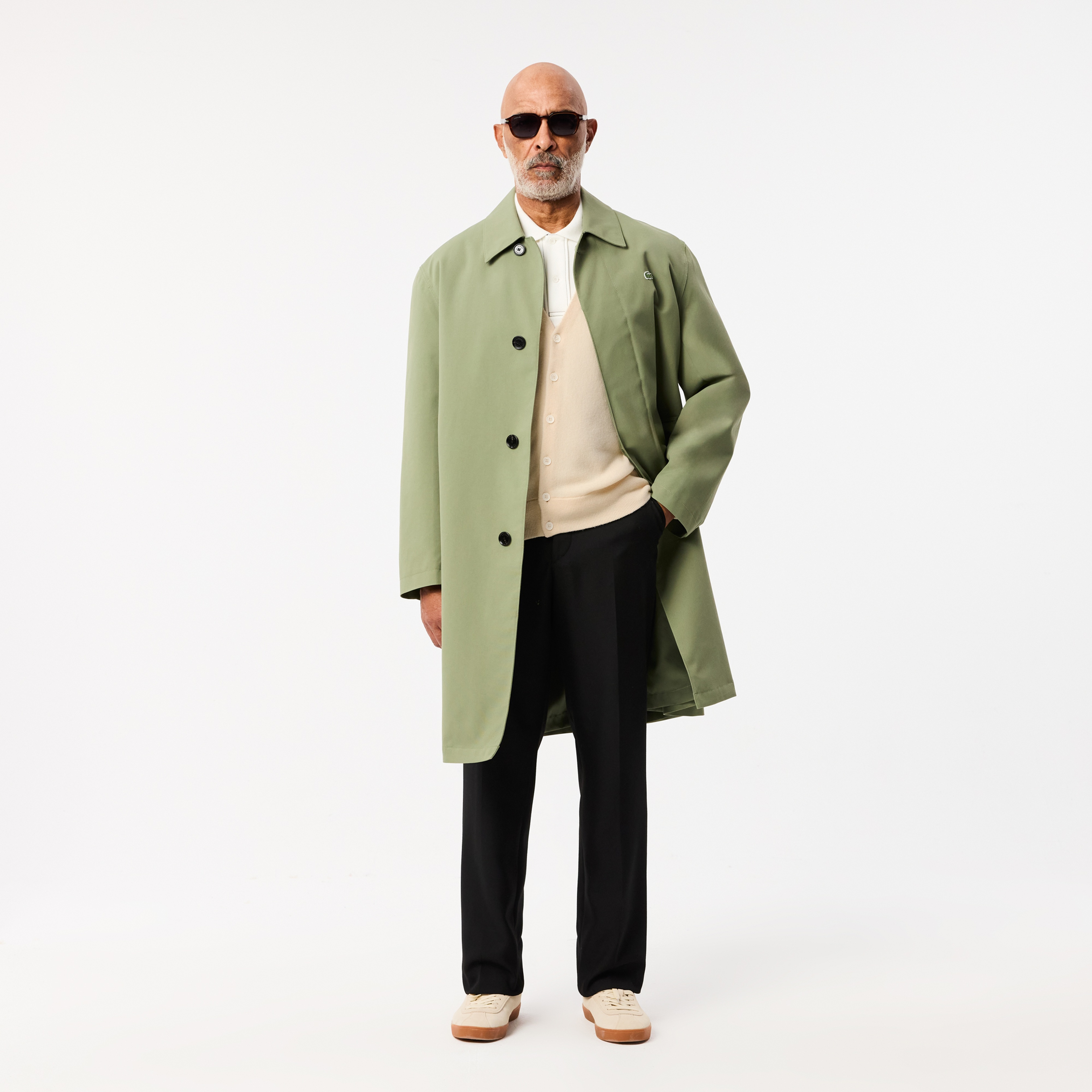 Erkek Relaxed Fit V Yaka Yün Krem Hırka