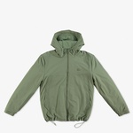 Erkek Relaxed Fit Kapüşonlu Yeşil Yağmurluk