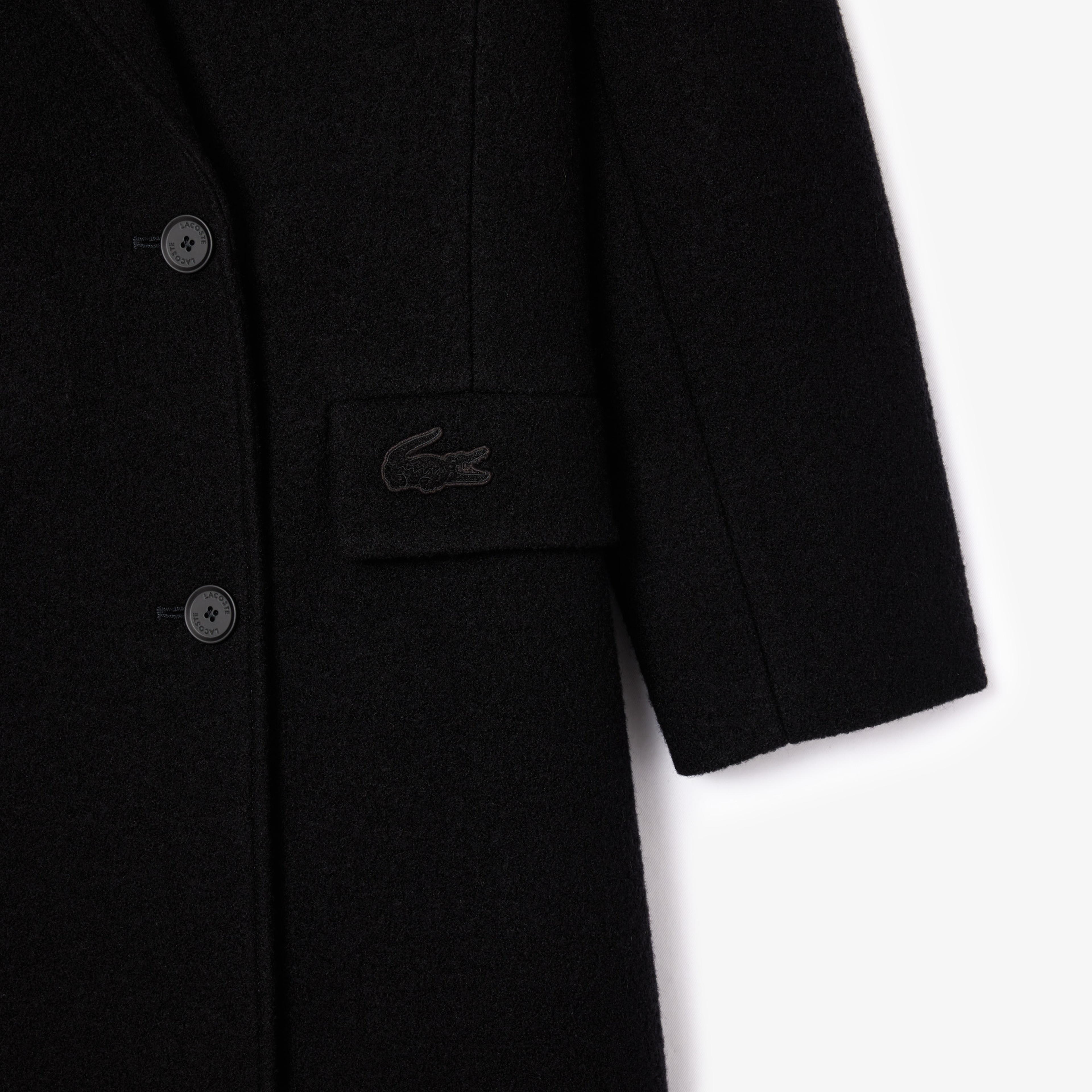 Kadın Regular Fit Yün Siyah Palto