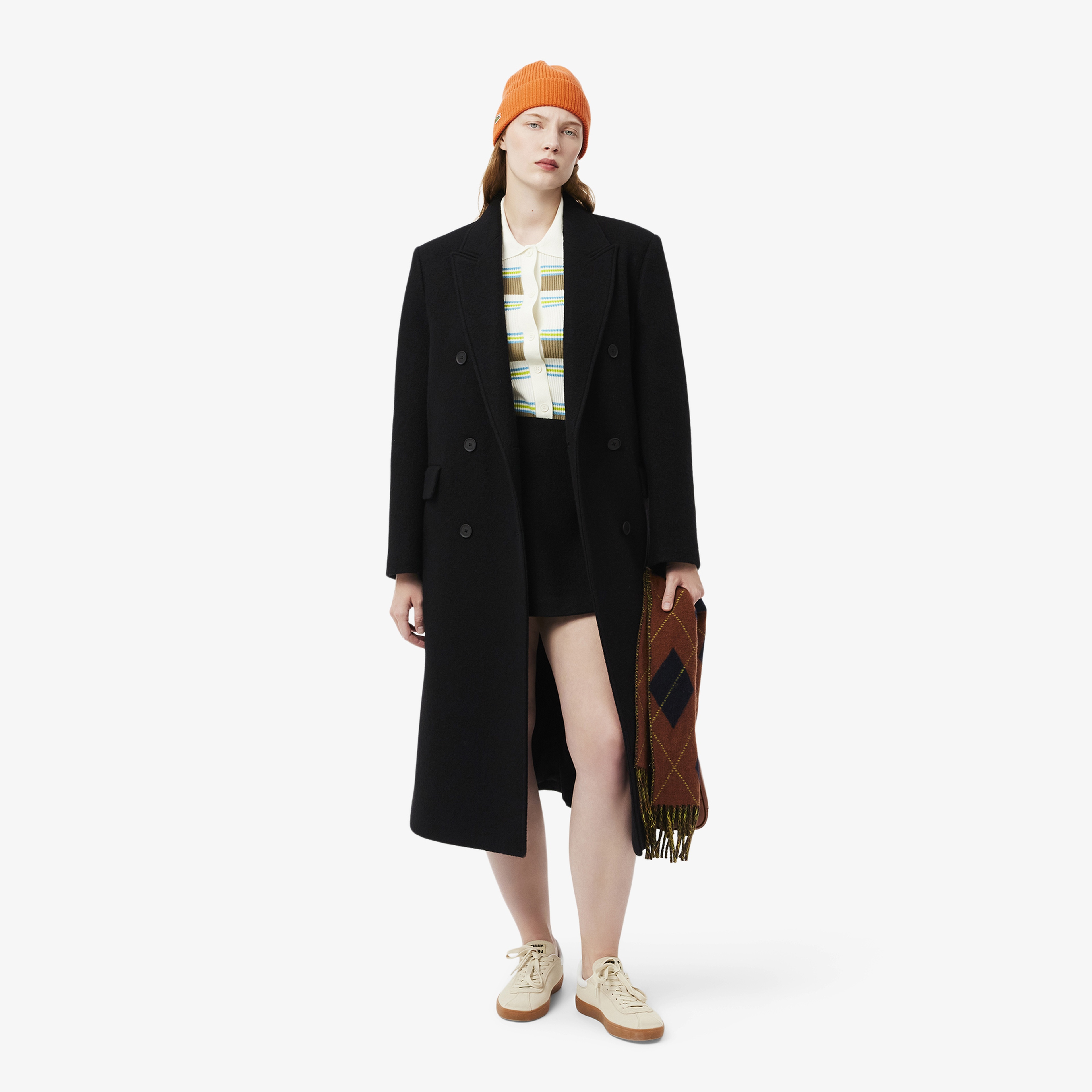 Kadın Regular Fit Yün Siyah Palto