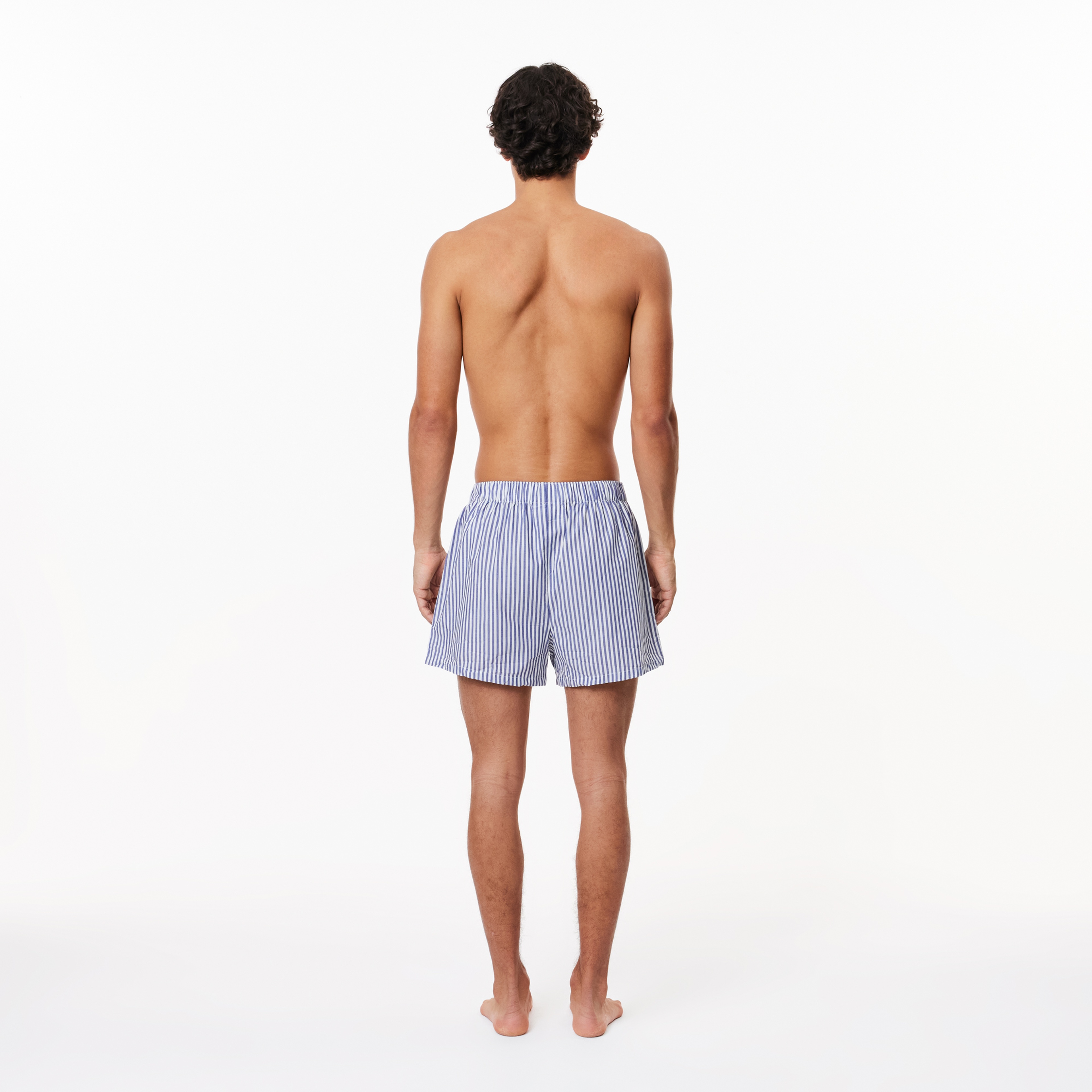 Erkek Çizgili 3'lü Mavi Boxer