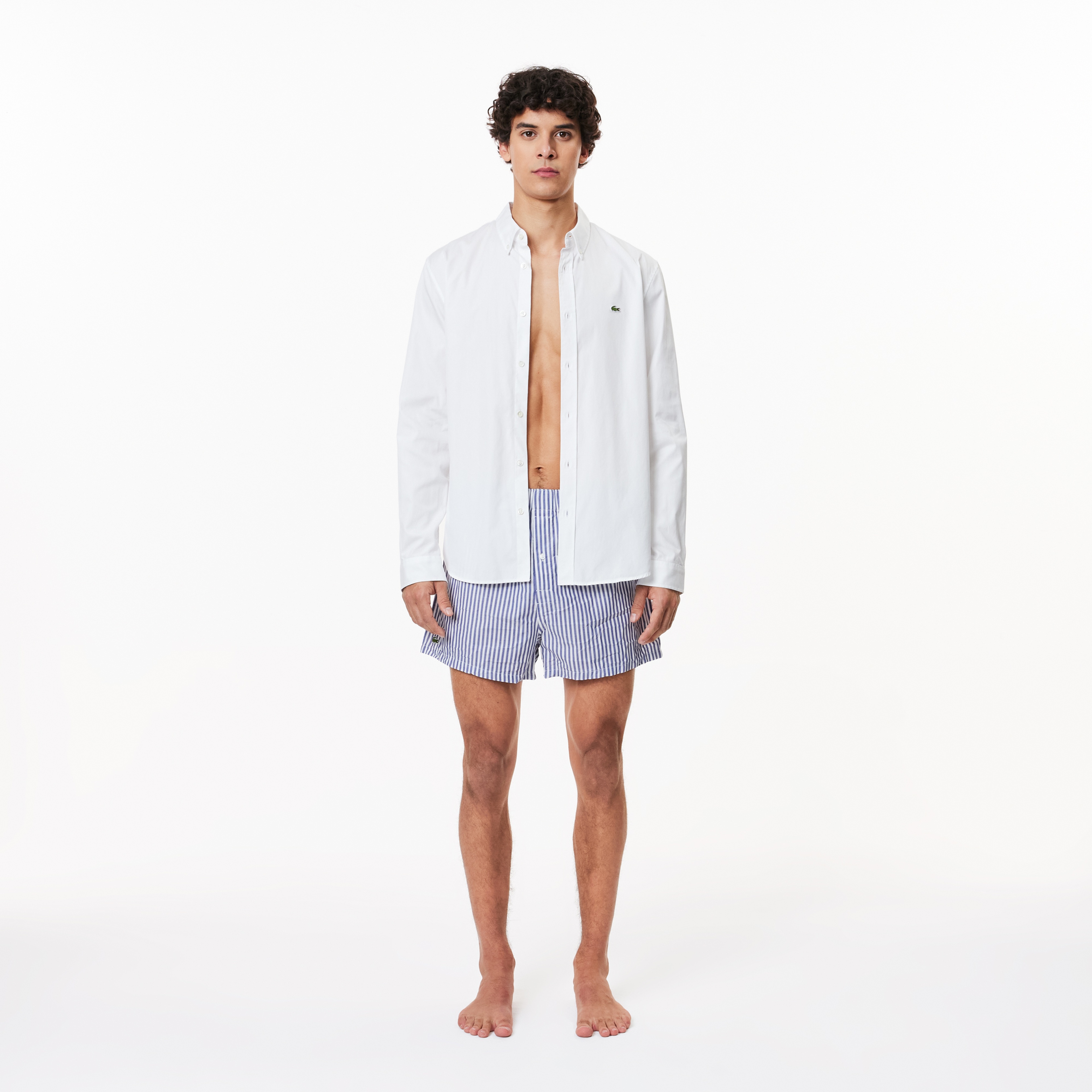 Erkek Çizgili 3'lü Mavi Boxer