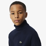 Lacoste Çocuk Uzun Kollu Boğazlı Yaka Lacivert T-Shirt