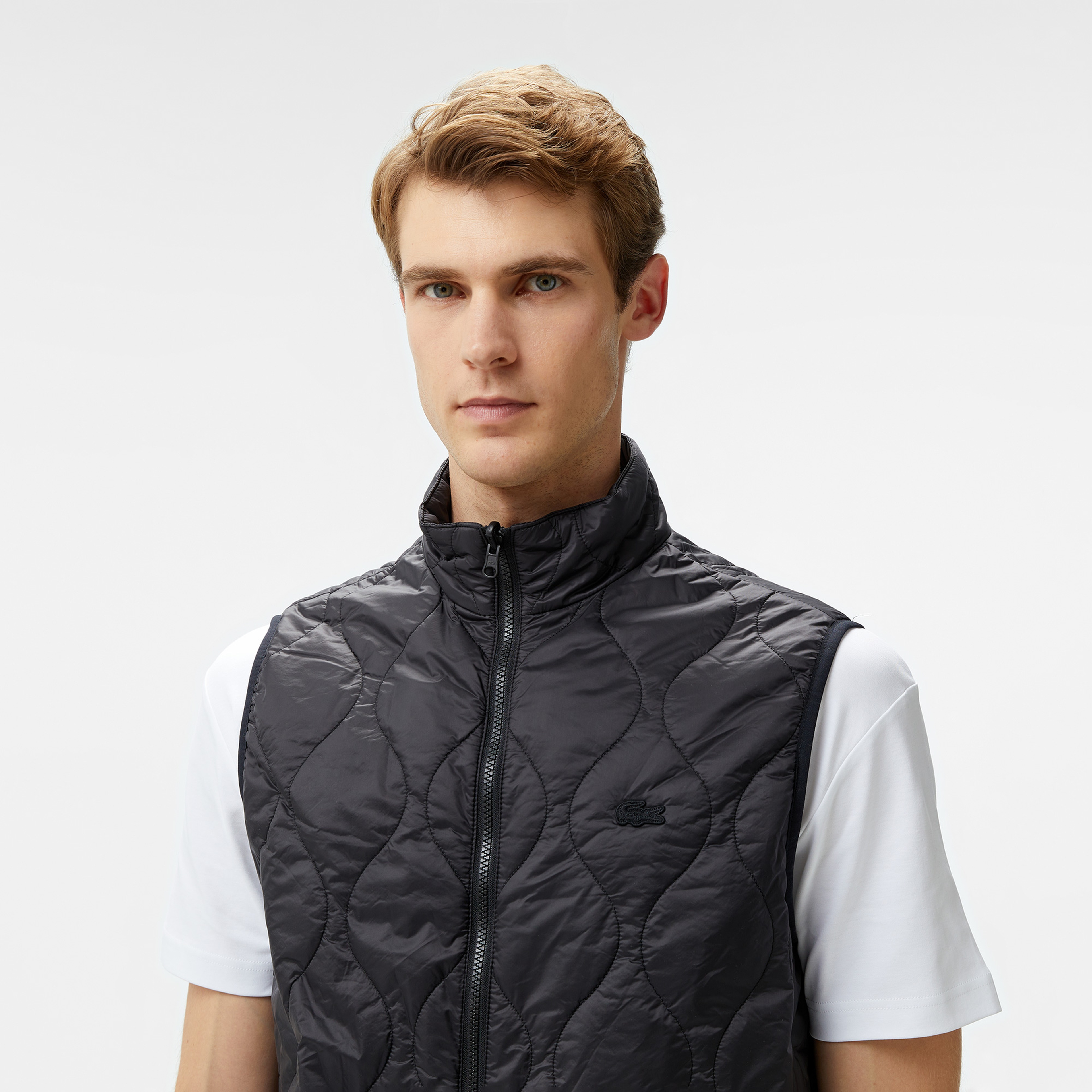 Erkek Regular Fit Kapüşonlu Baskılı Siyah Yağmurluk