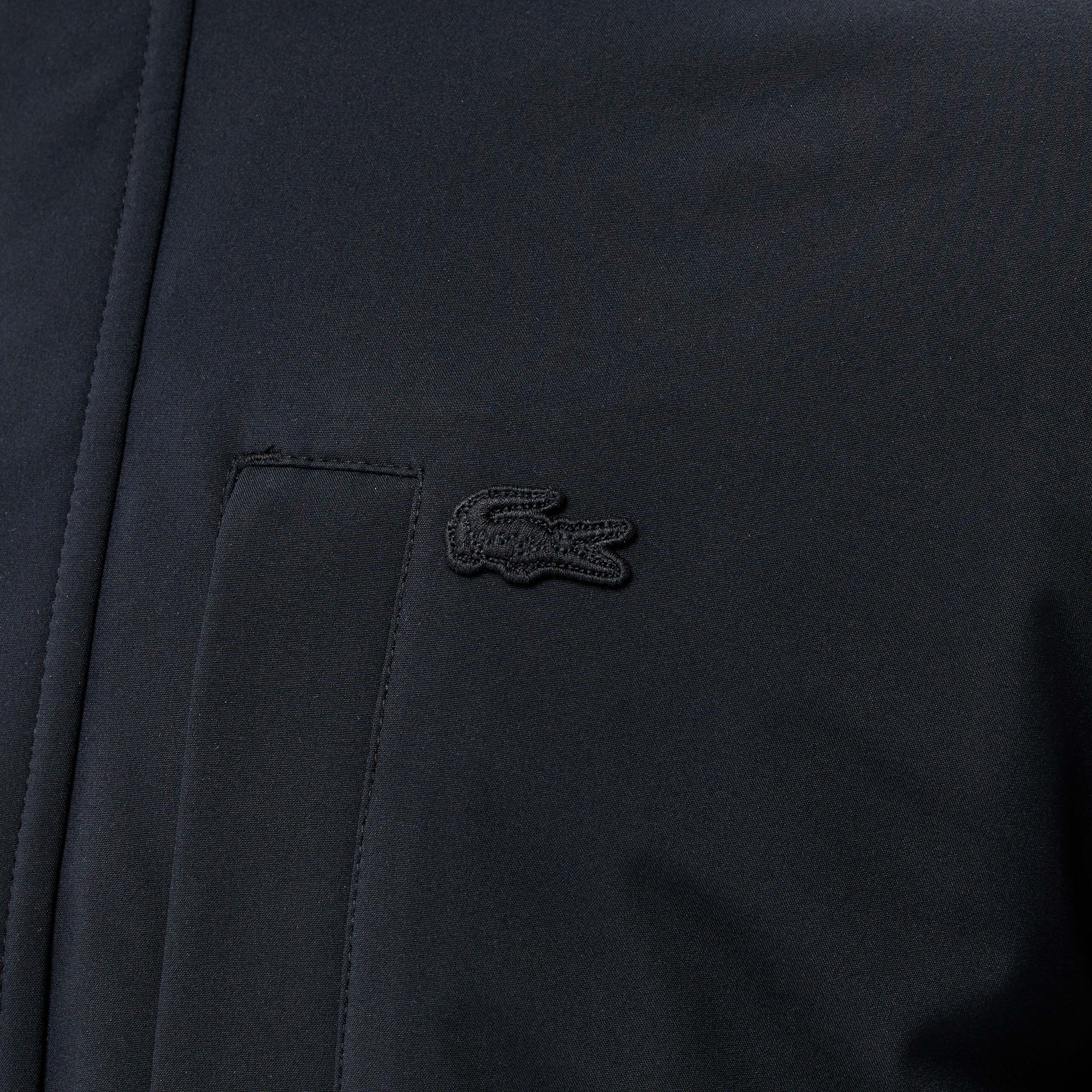 Erkek Regular Fit Kapüşonlu Baskılı Siyah Yağmurluk