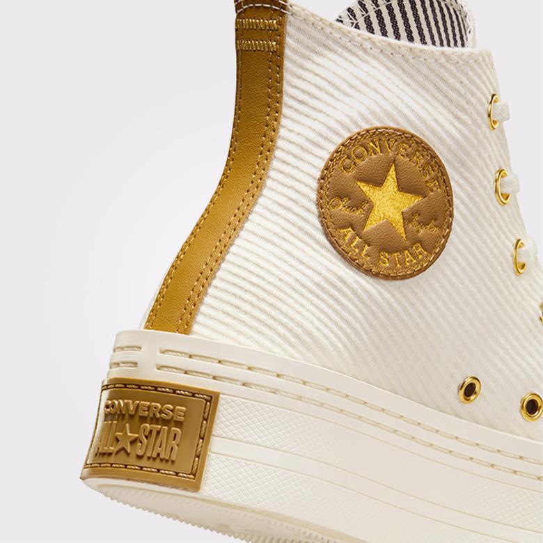 Converse Chuck Taylor All Star Modern Lift Platform Corduroy Kadın Krem Sneaker