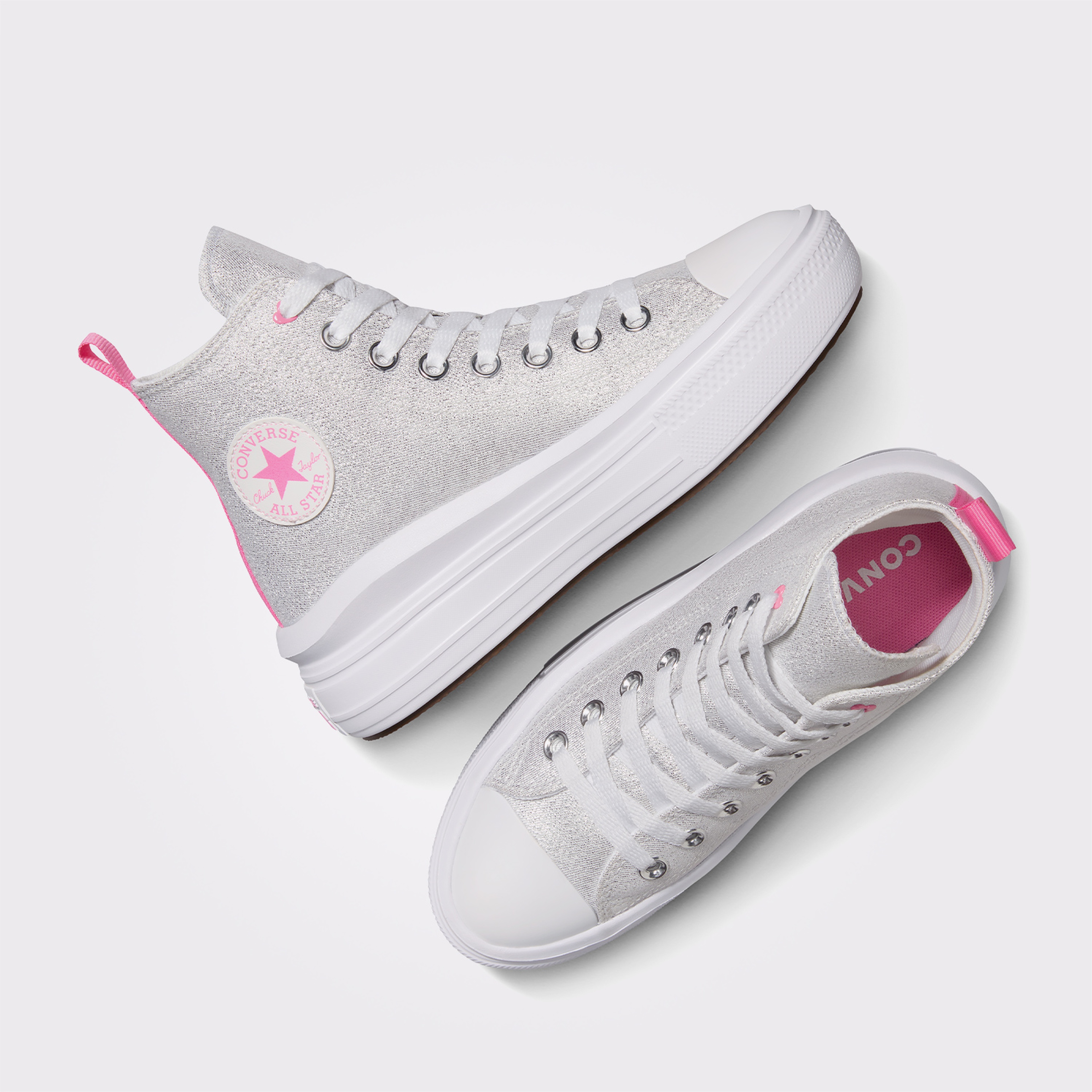 Converse Chuck Taylor All Star Move Platform Sparkle Çocuk Gri Sneaker