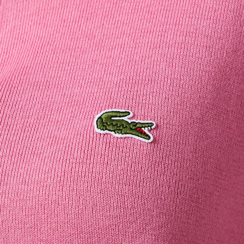 Kadın Relaxed Fit Yarım Fermuarlı Pembe Triko