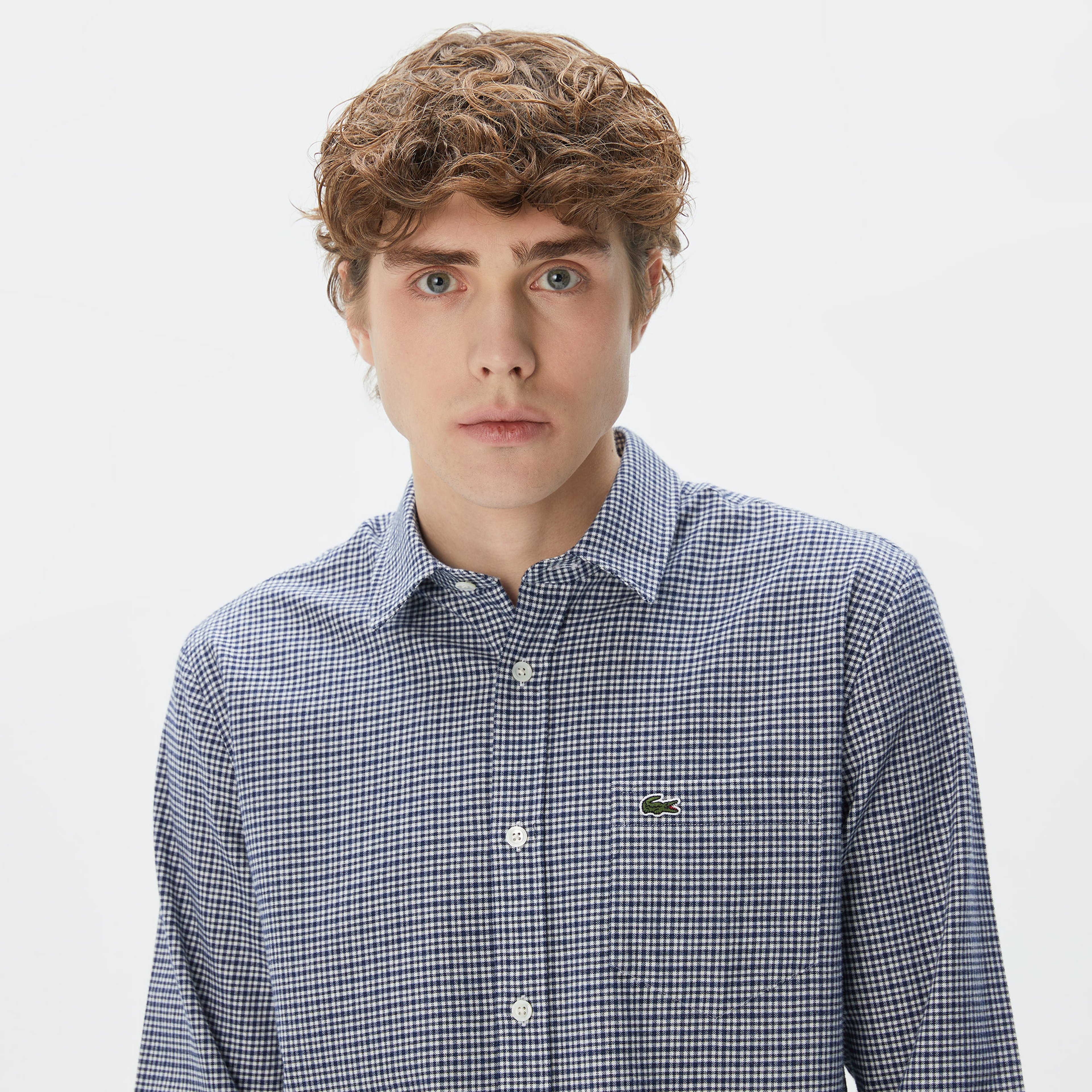 Erkek Regular Fit Ekose Yeşil Gömlek