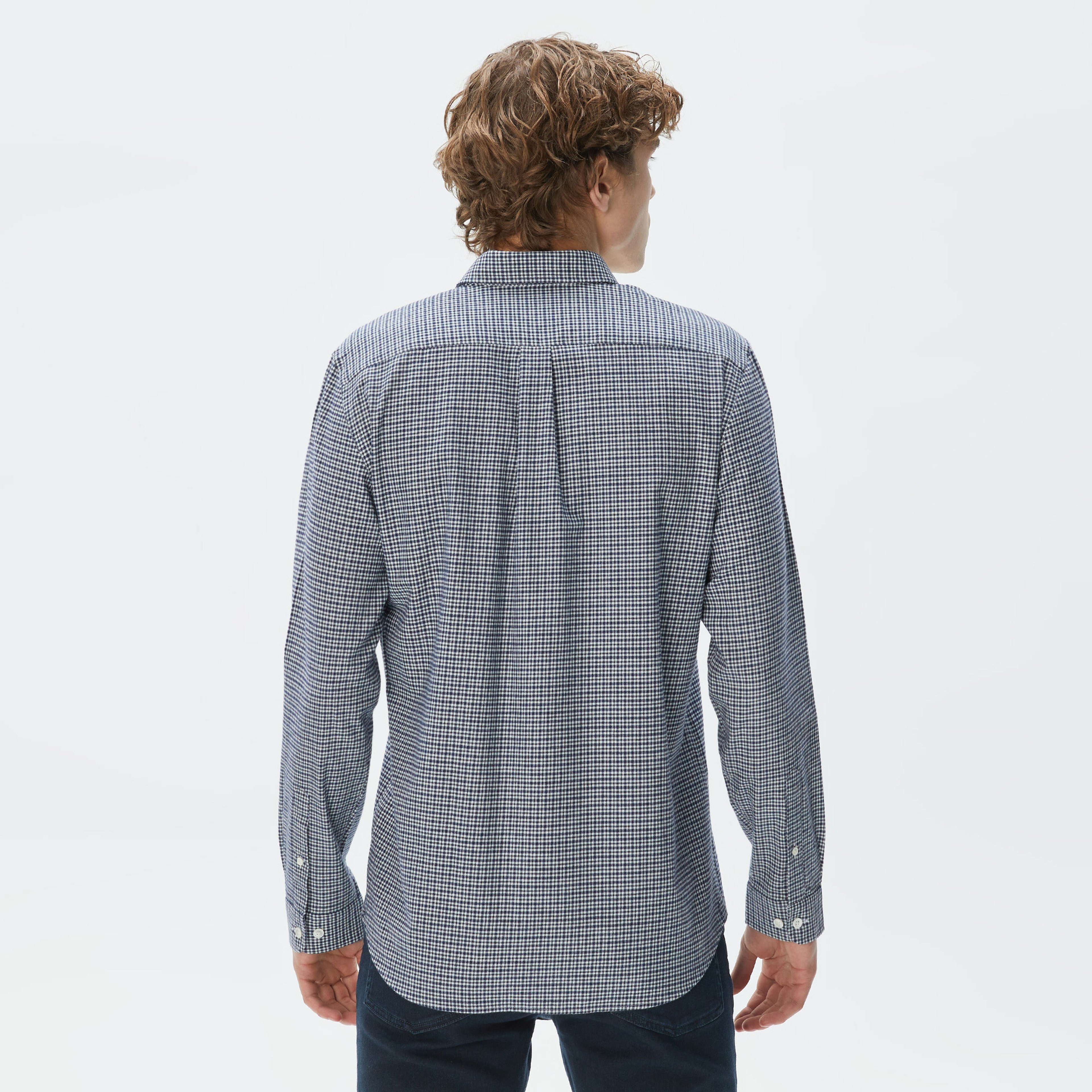 Erkek Regular Fit Ekose Yeşil Gömlek