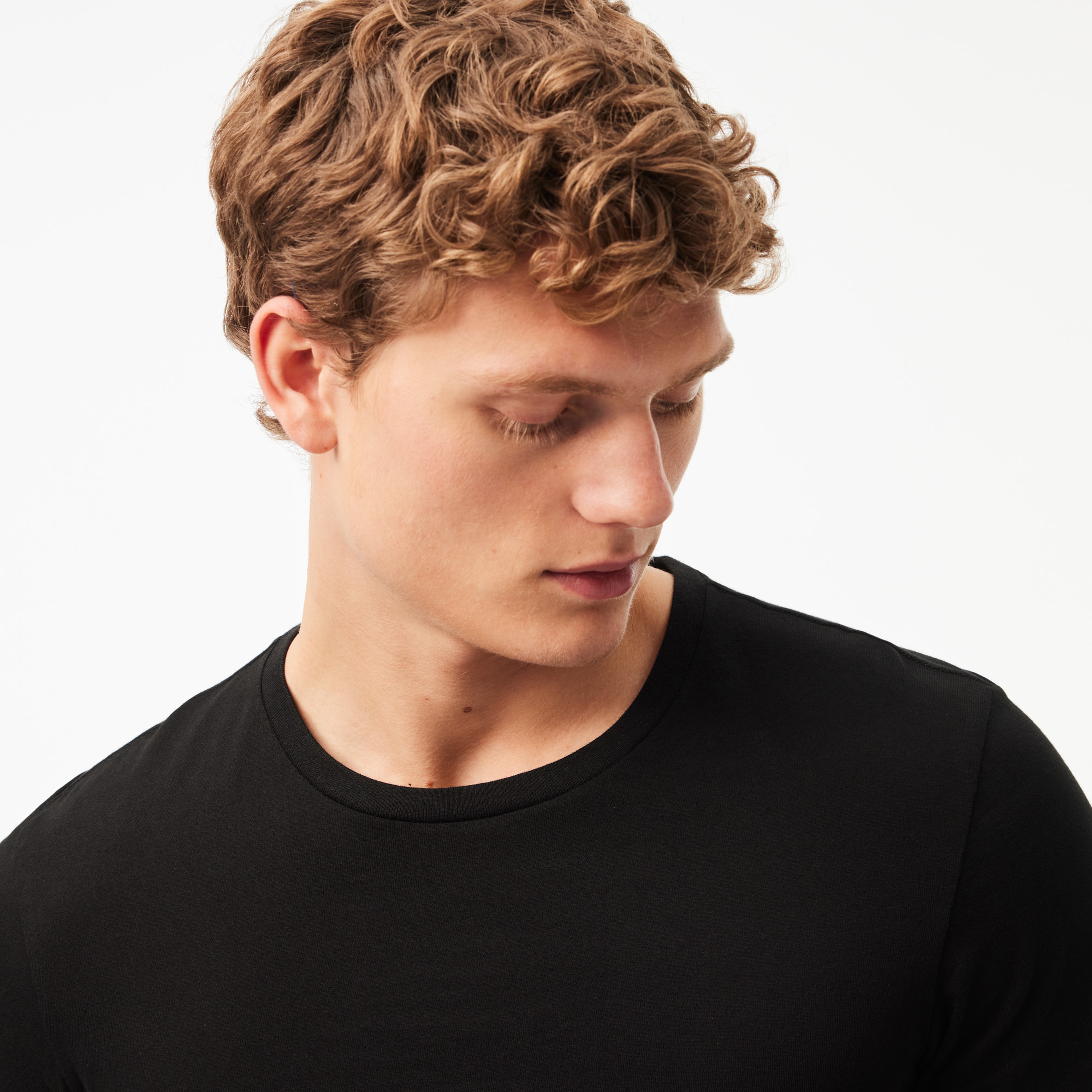 Erkek Slim Fit Bisiklet Yaka 3'lü Siyah T-Shirt