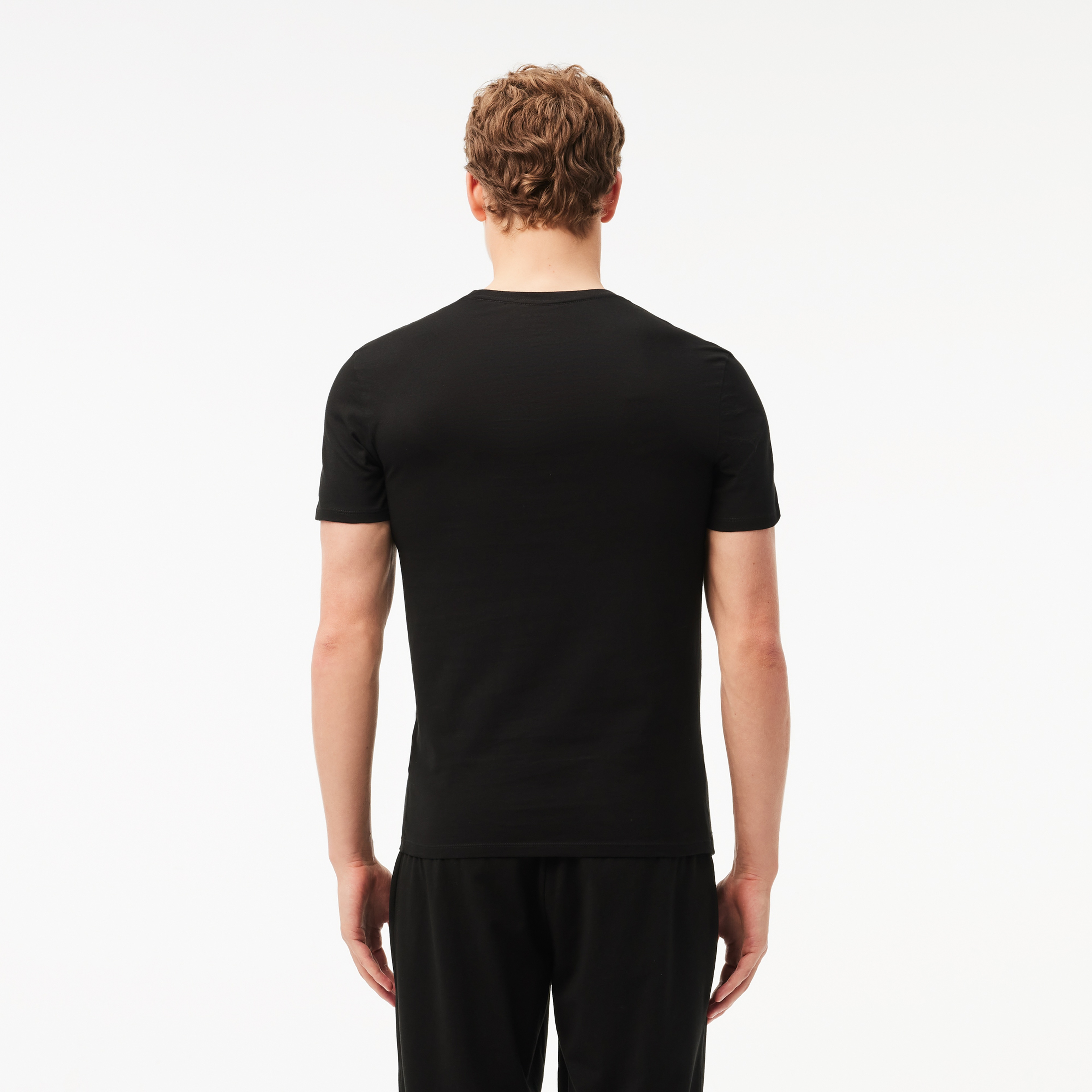 Erkek Slim Fit Bisiklet Yaka 3'lü Siyah T-Shirt