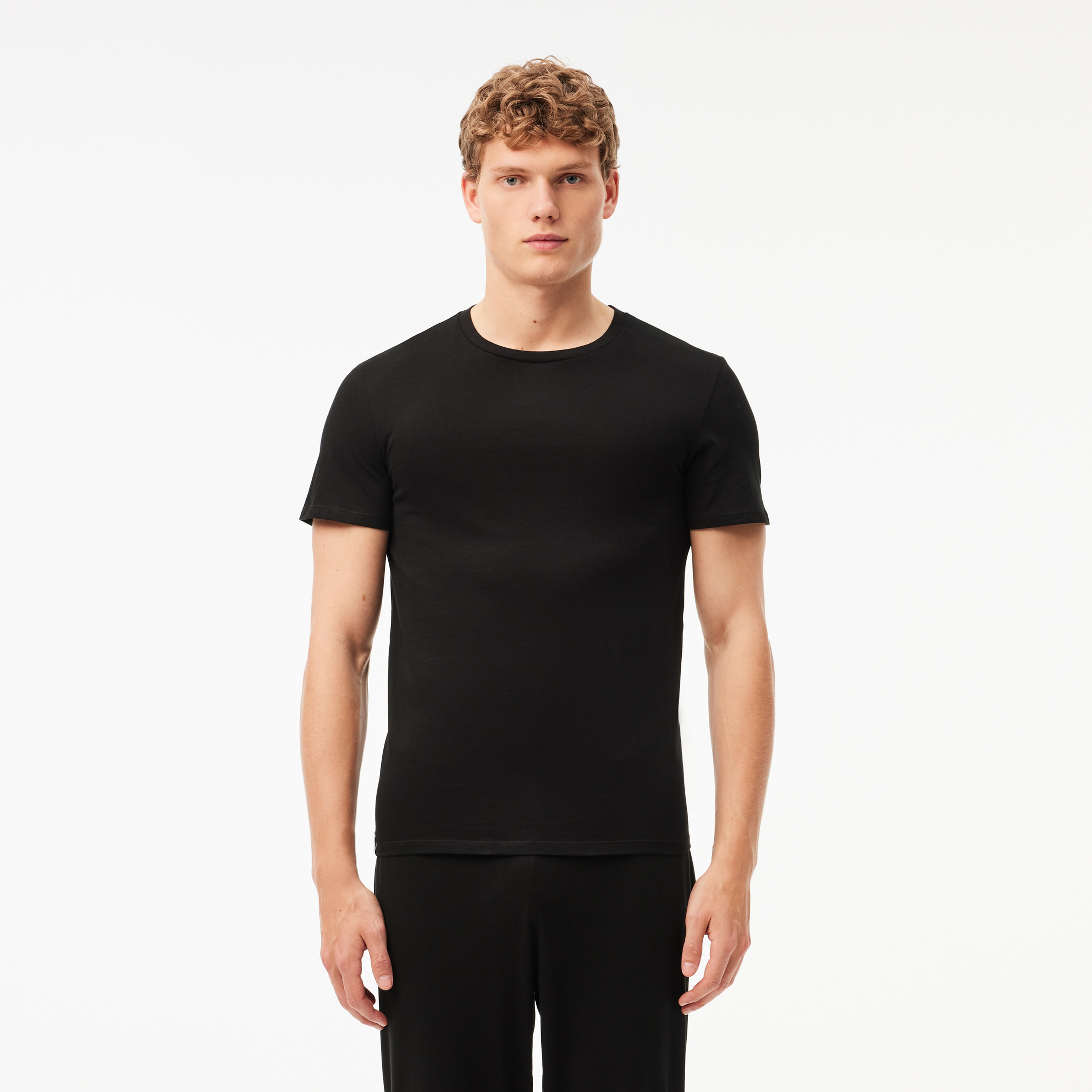 Erkek Slim Fit Bisiklet Yaka 3'lü Siyah T-Shirt