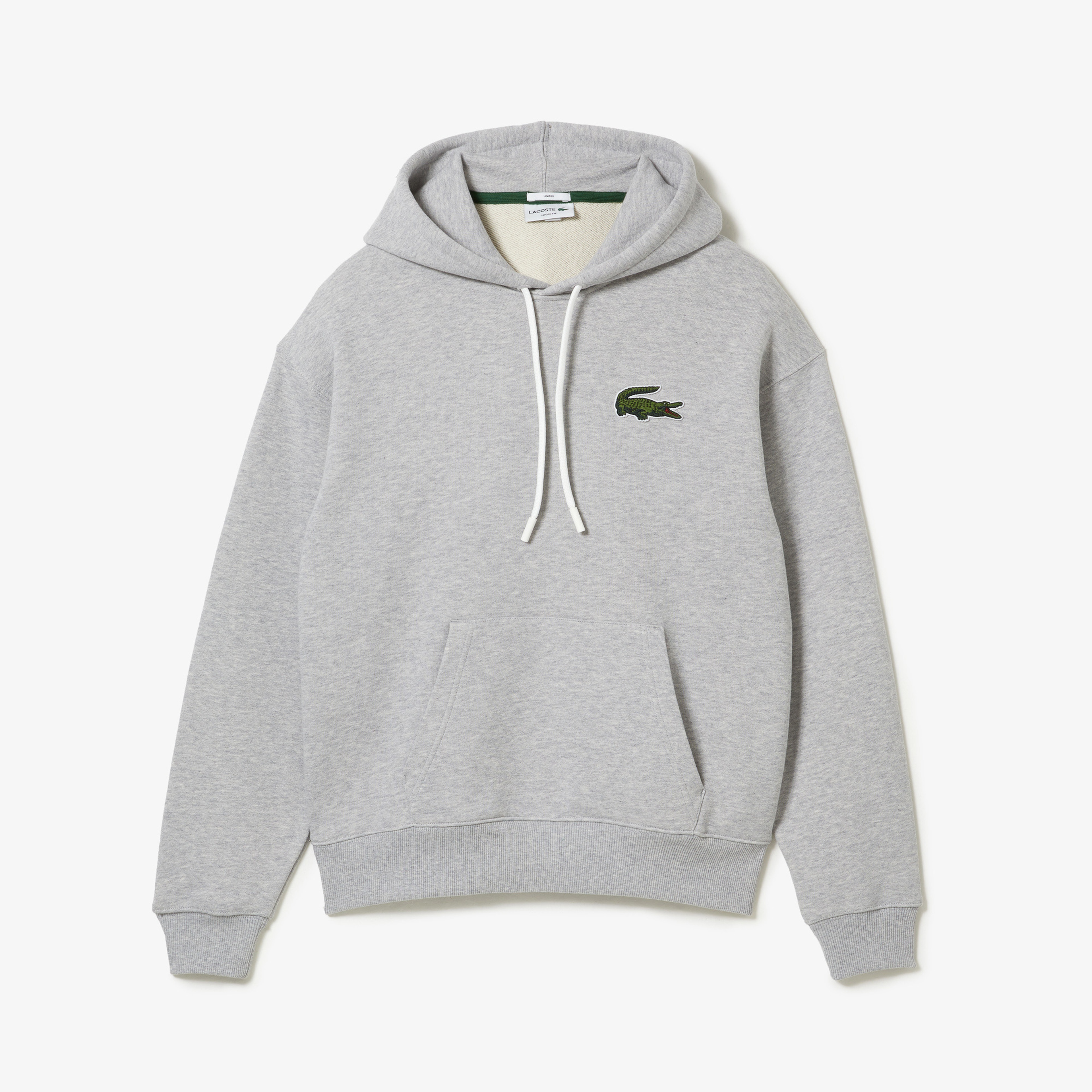 Lacoste Unisex Loose Fit Kapüşonlu Gri Sweatshirt