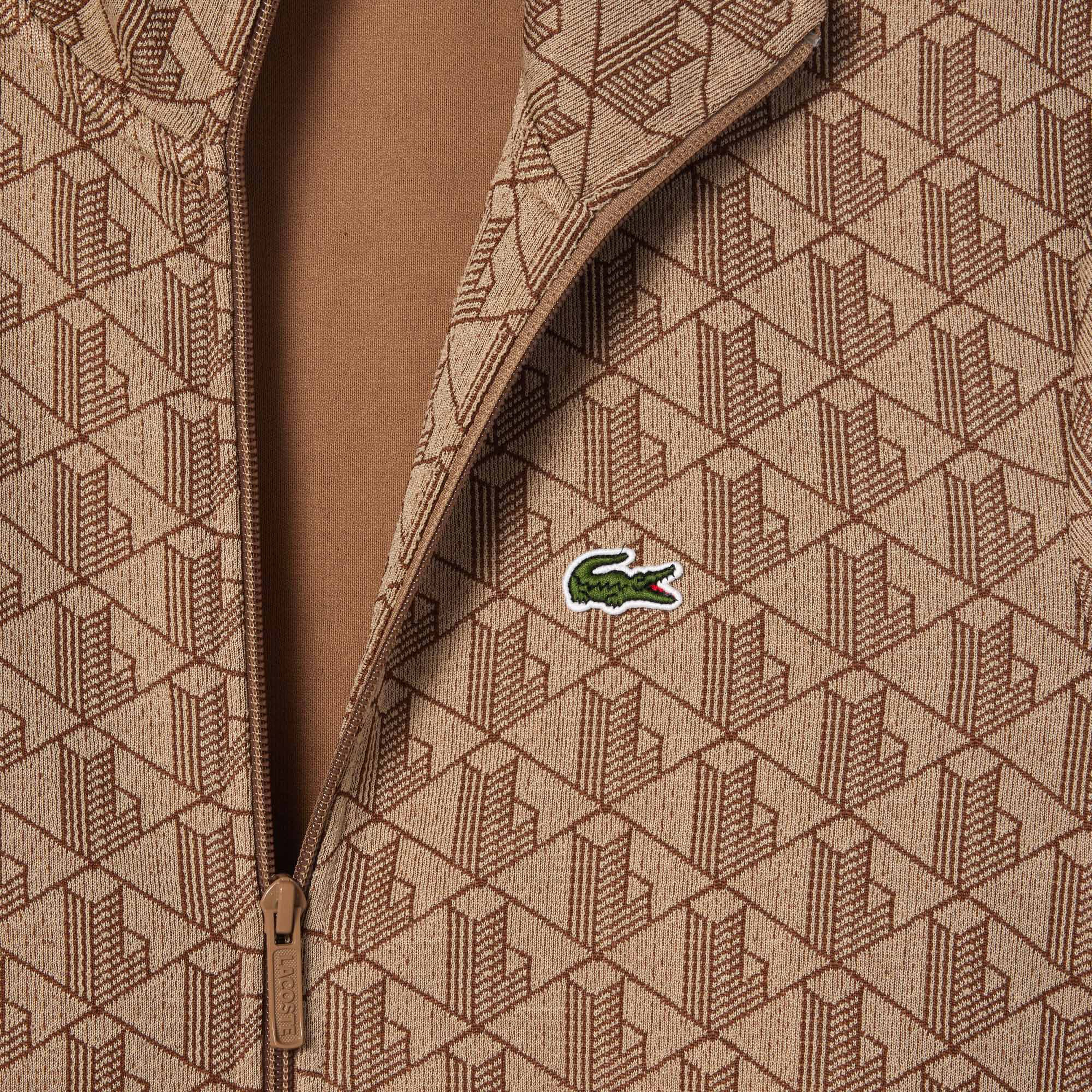 Lacoste Paris Monogram Zip-Up Erkek Kahverengi Eşofman Üstü