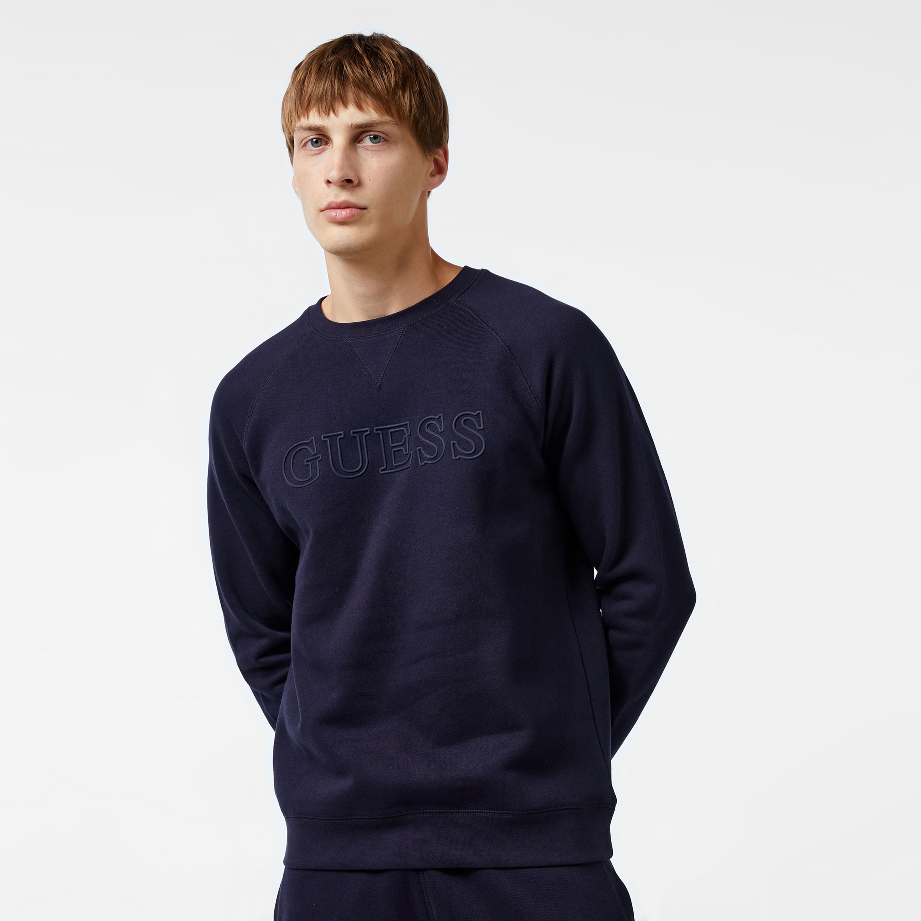 Guess Erkek Lacivert Sweatshirt