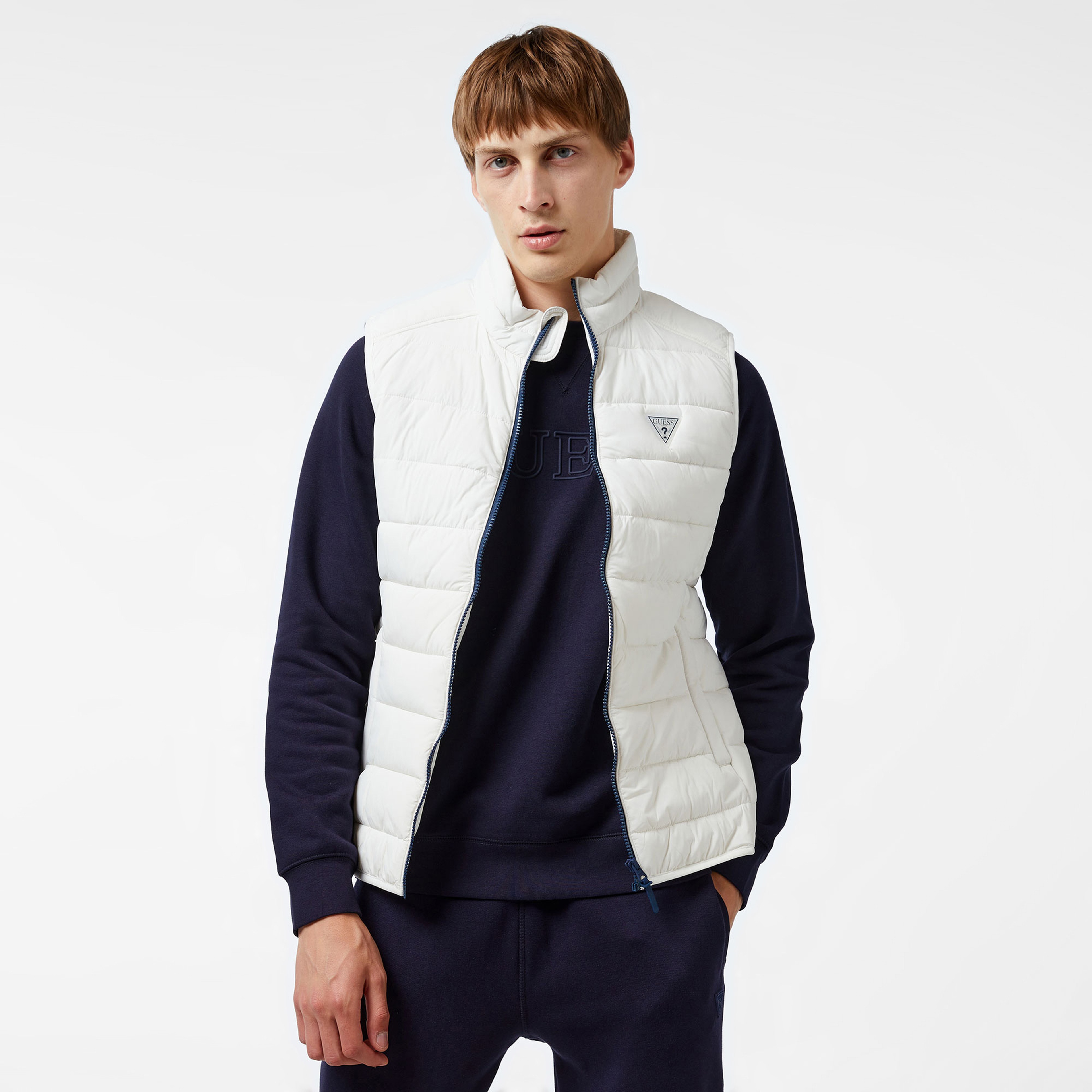 Guess Erkek Beyaz Yelek