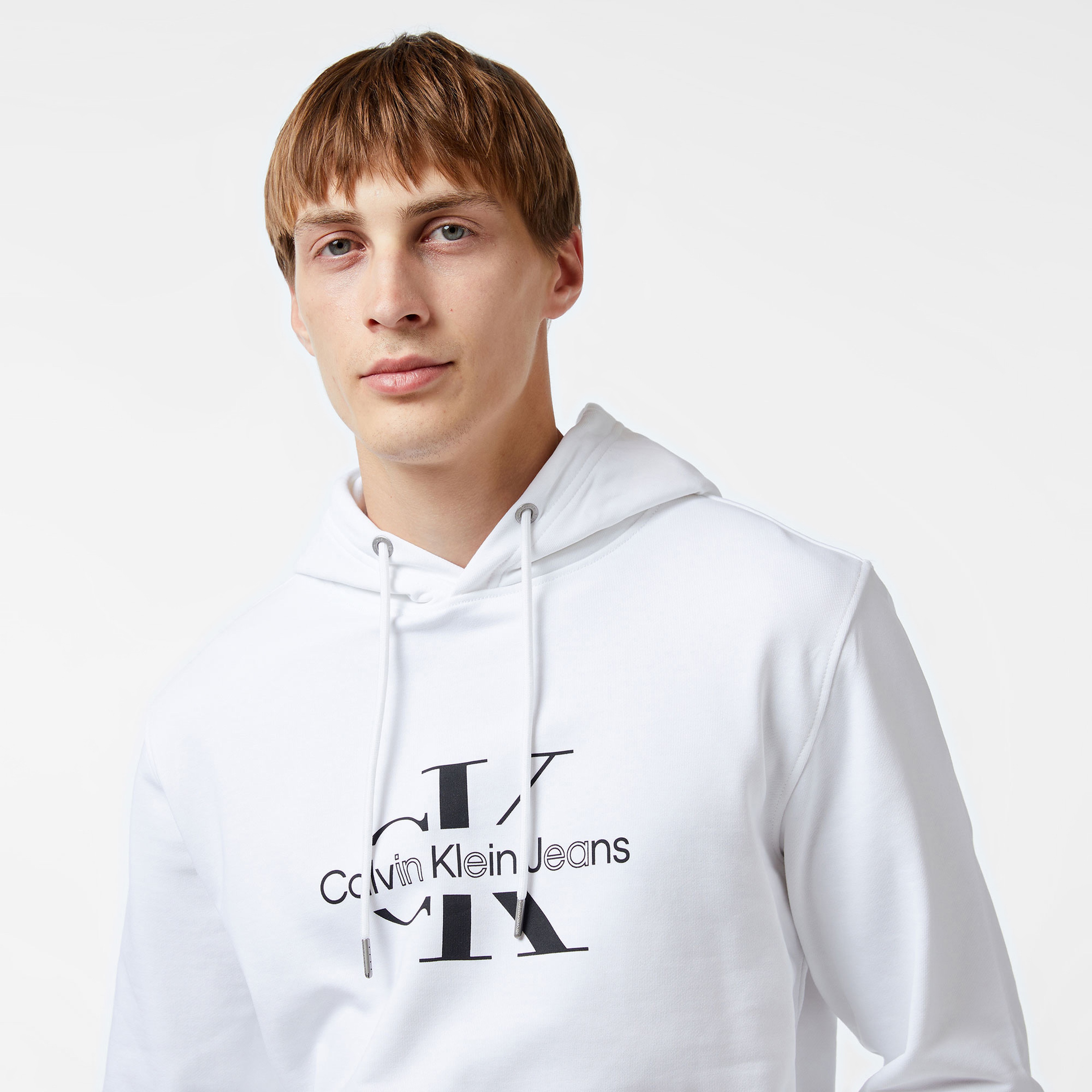 Calvin Klein Erkek Beyaz Sweatshirt