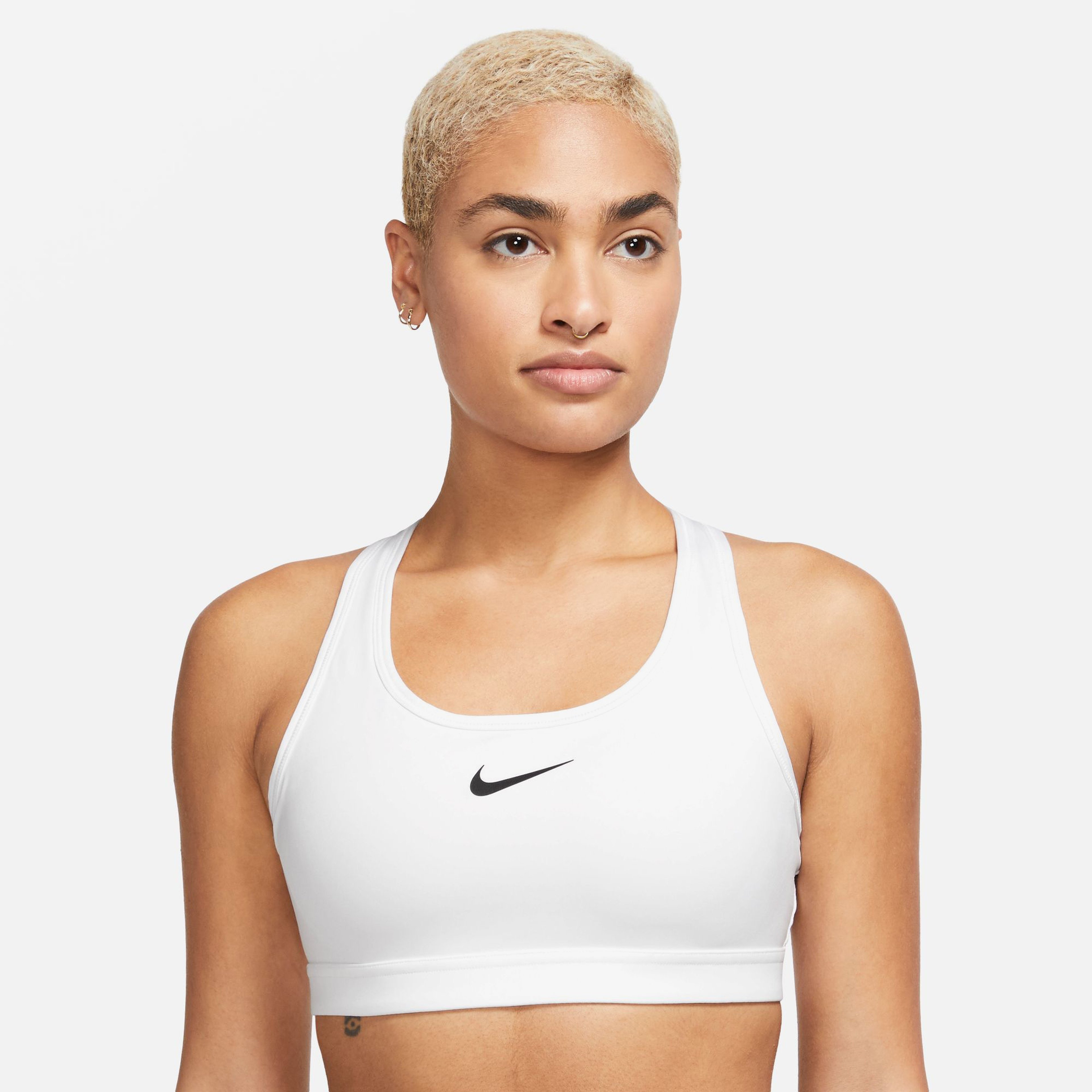 Nike Swoosh Medium Support Kadın Beyaz Bra