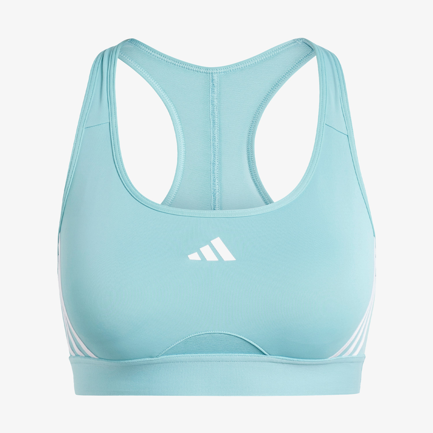 adidas Powerimpact Training Medium-Support 3-Stripes Kadın Turkuaz Bra