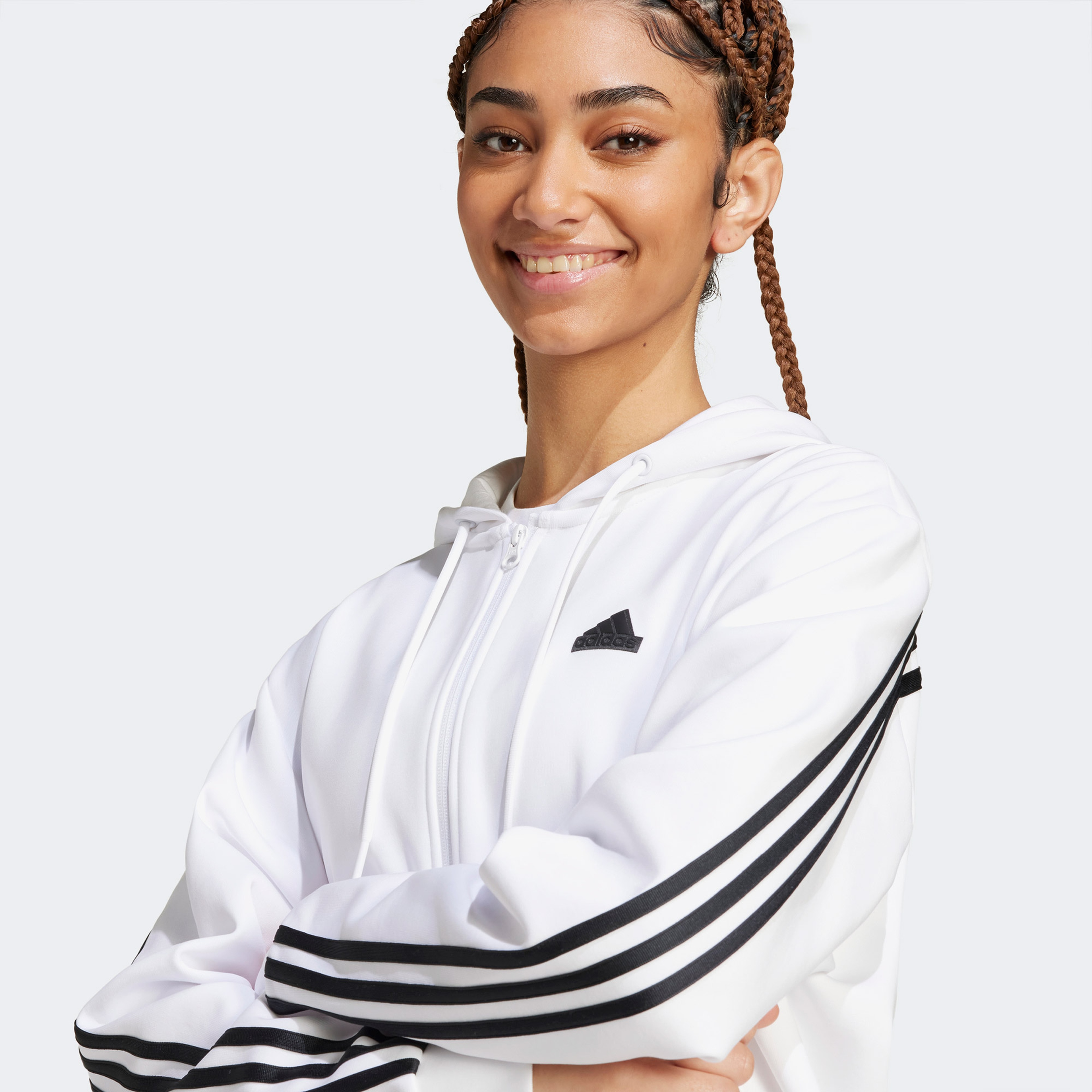 adidas Future Icons 3-Stripes Full Zip Kadın Beyaz Eşofman Üstü