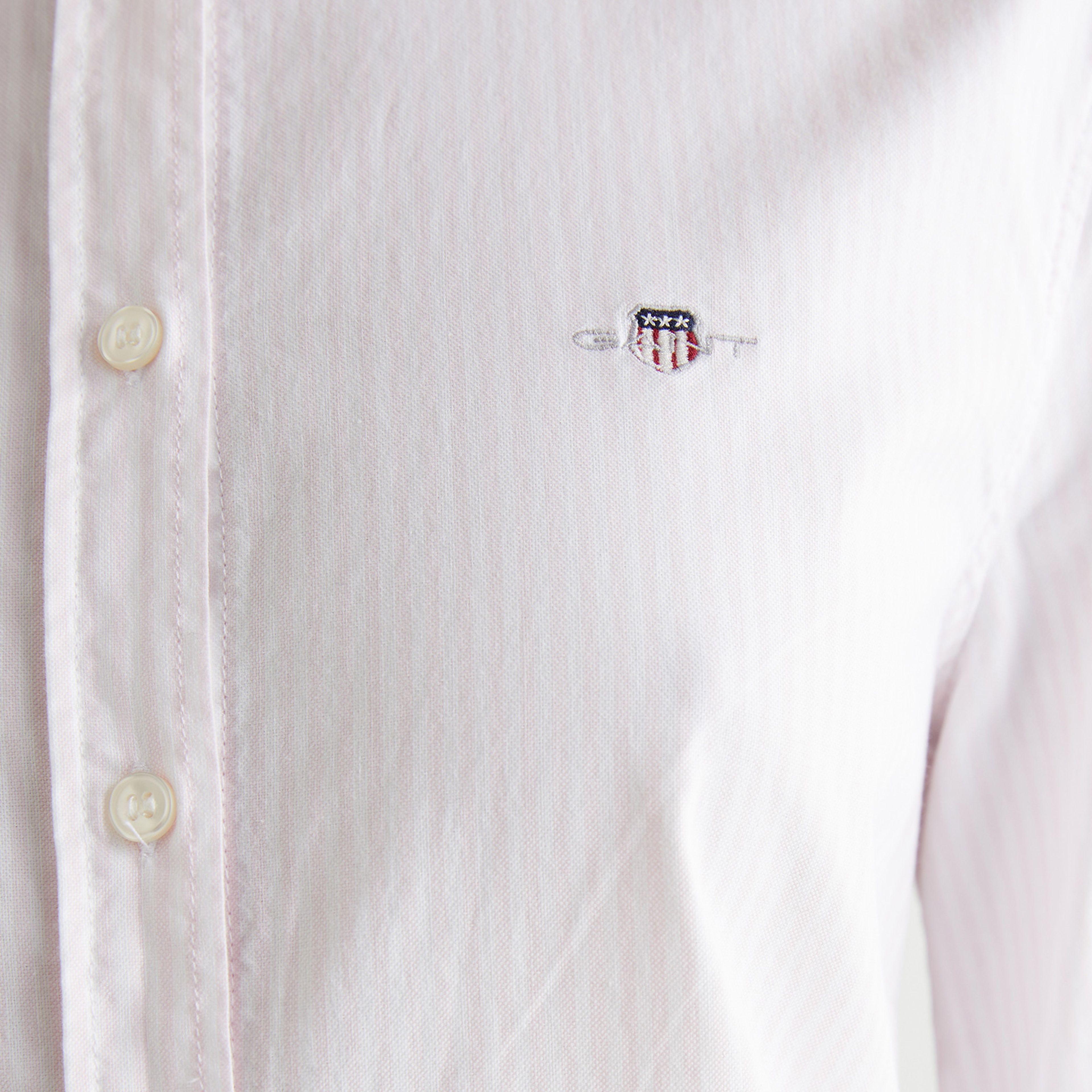 GANT Kadın Pembe Slim Fit Klasik Yaka Çizgili Oxford Gömlek