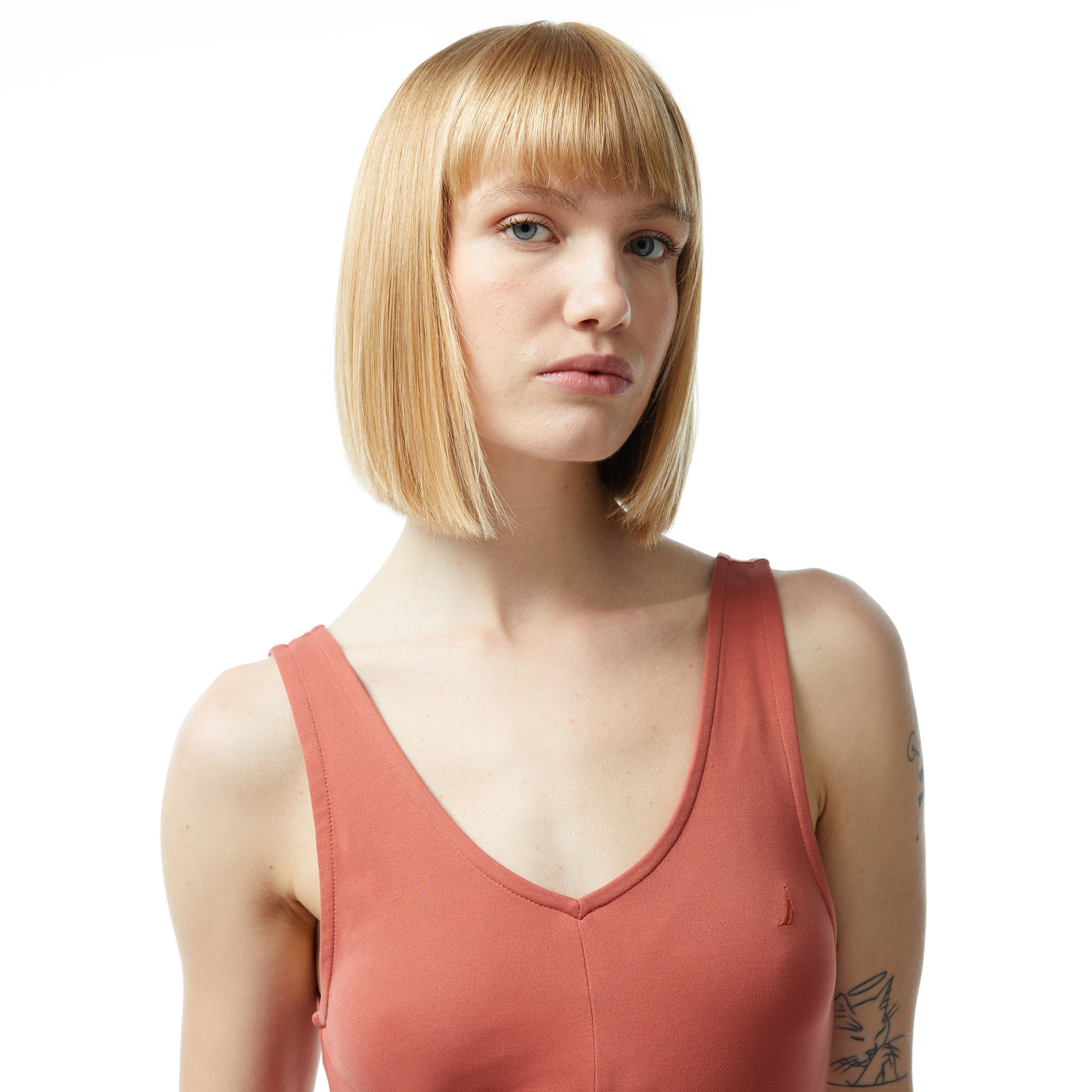 Nautica Kadın Kiremit Standart Fit Askılı Elbise