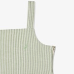 Nautica Kız Çocuk Yeşil Askılı Çizgili Keten Elbise