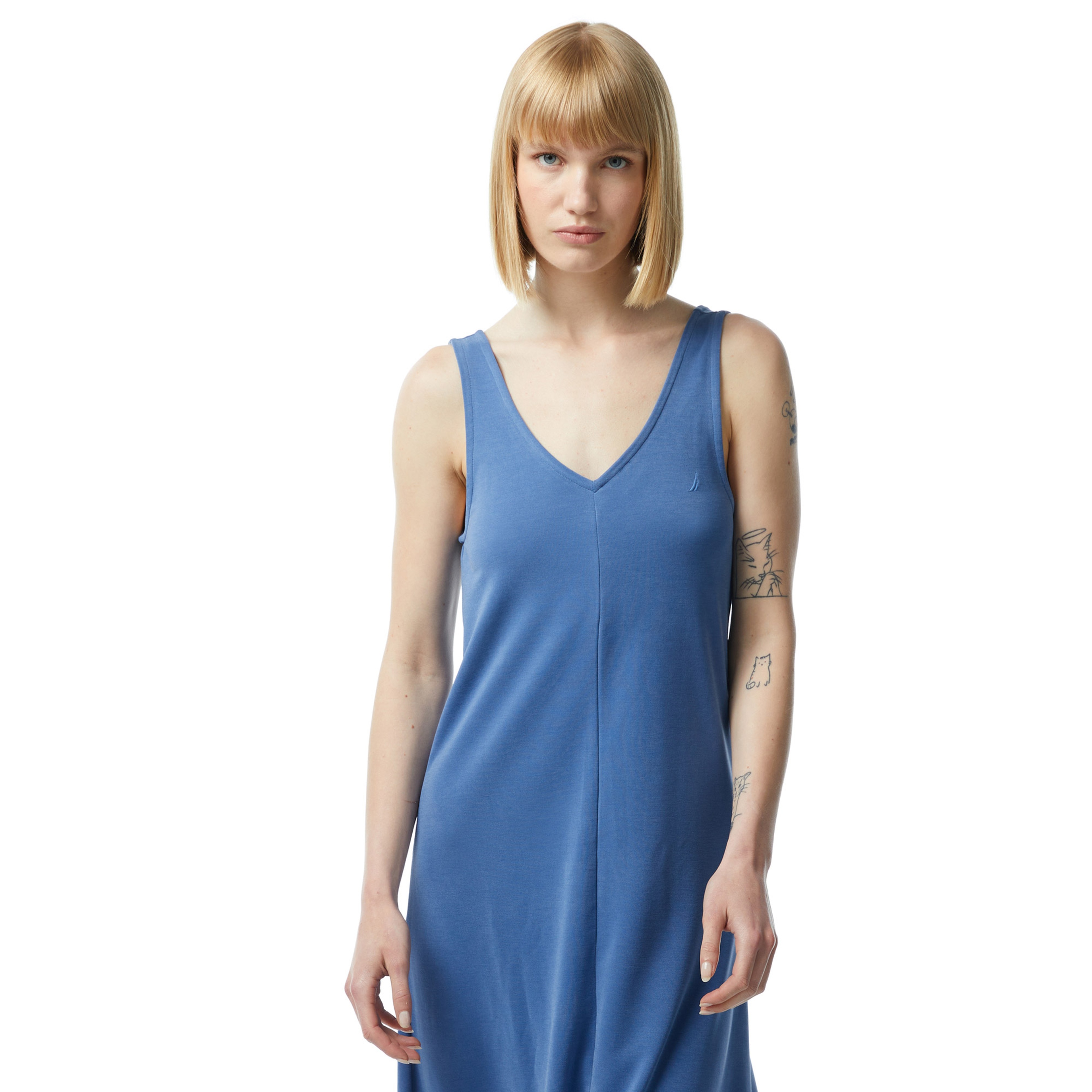 Nautica Kadın Mavi Standart Fit Askılı Elbise