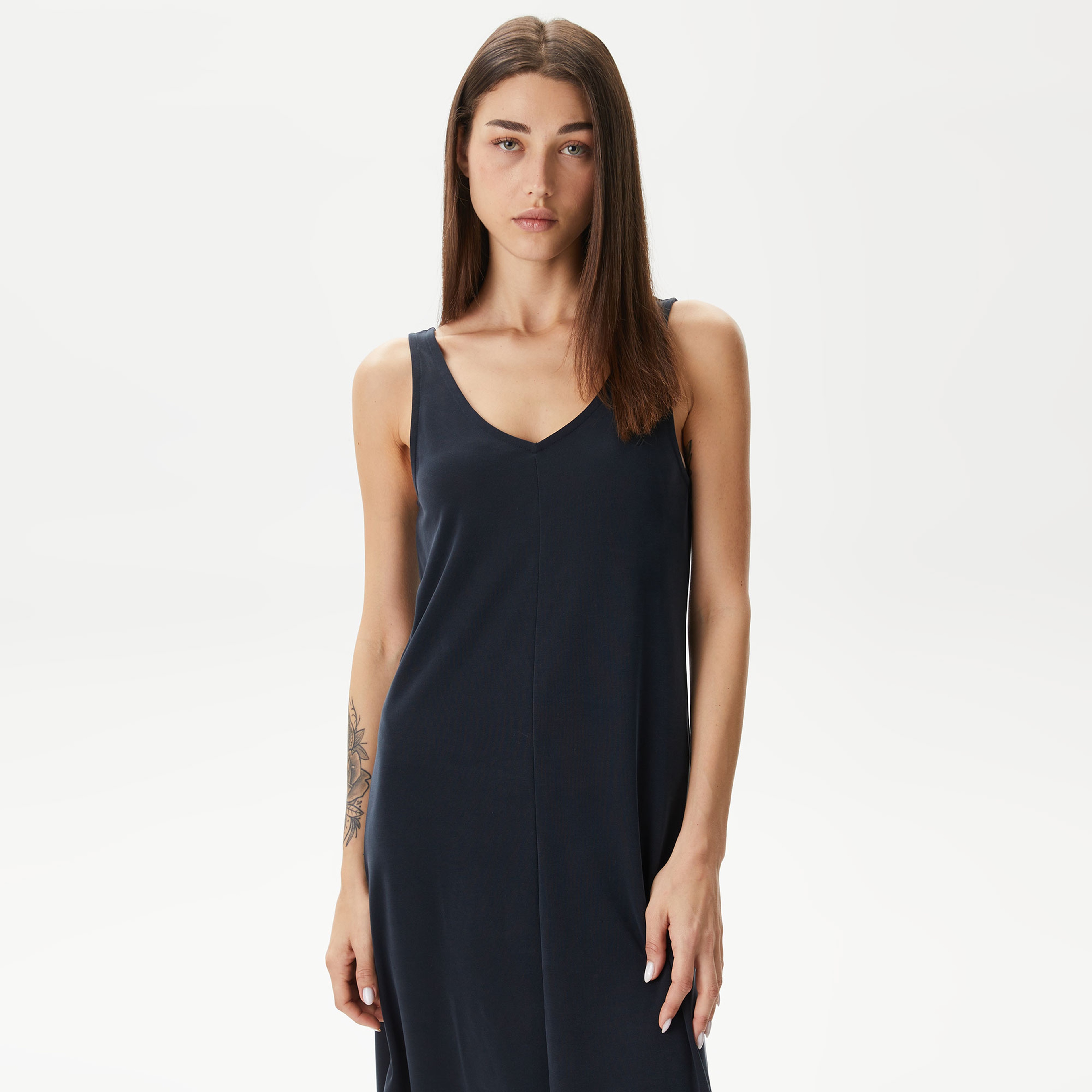 Nautica Kadın Siyah Standart Fit Askılı Elbise