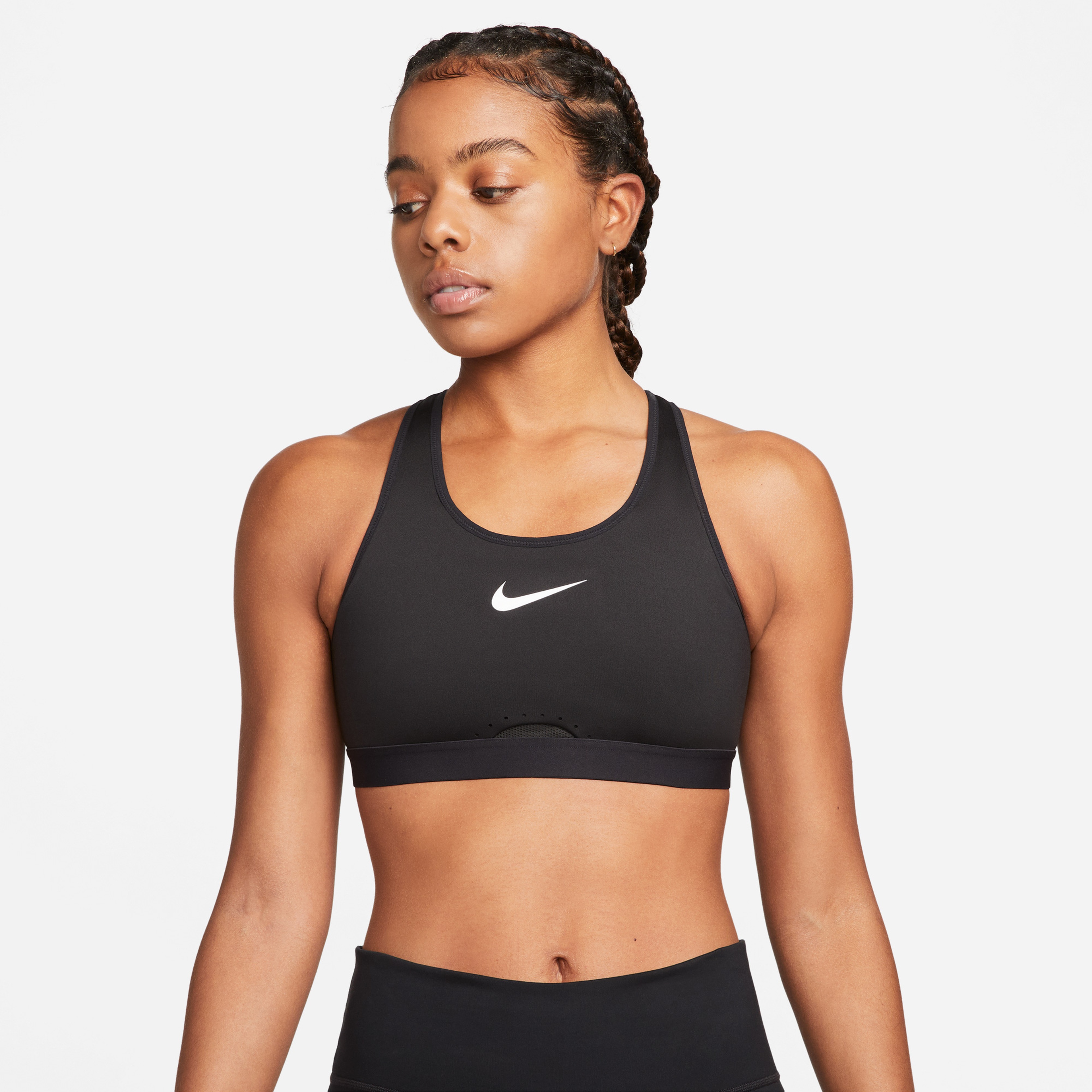 Nike Dri-FIT Swoosh Bantlı Kadın Siyah Bra