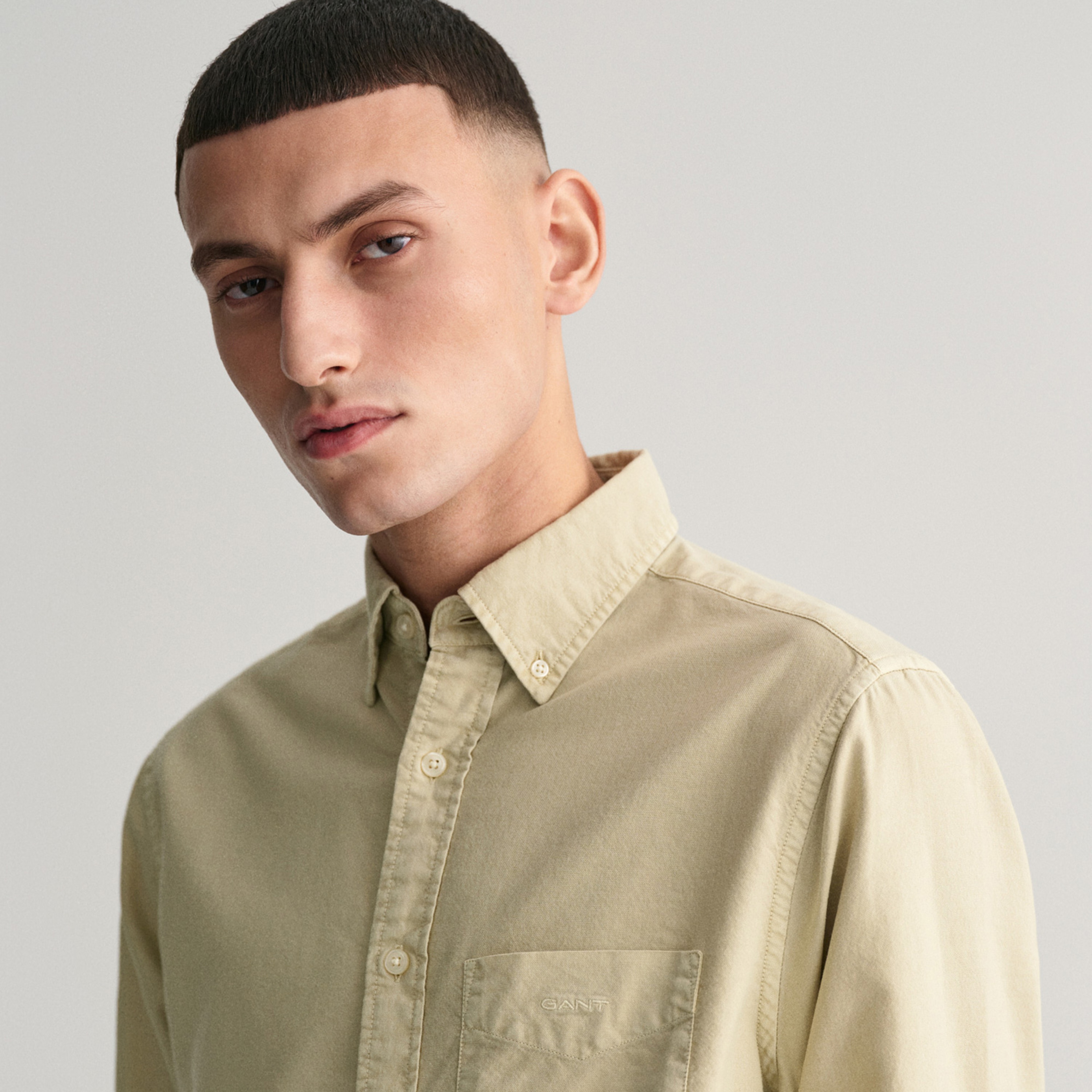 GANT Erkek Bej Regular Fit Düğmeli Yaka Oxford Gömlek