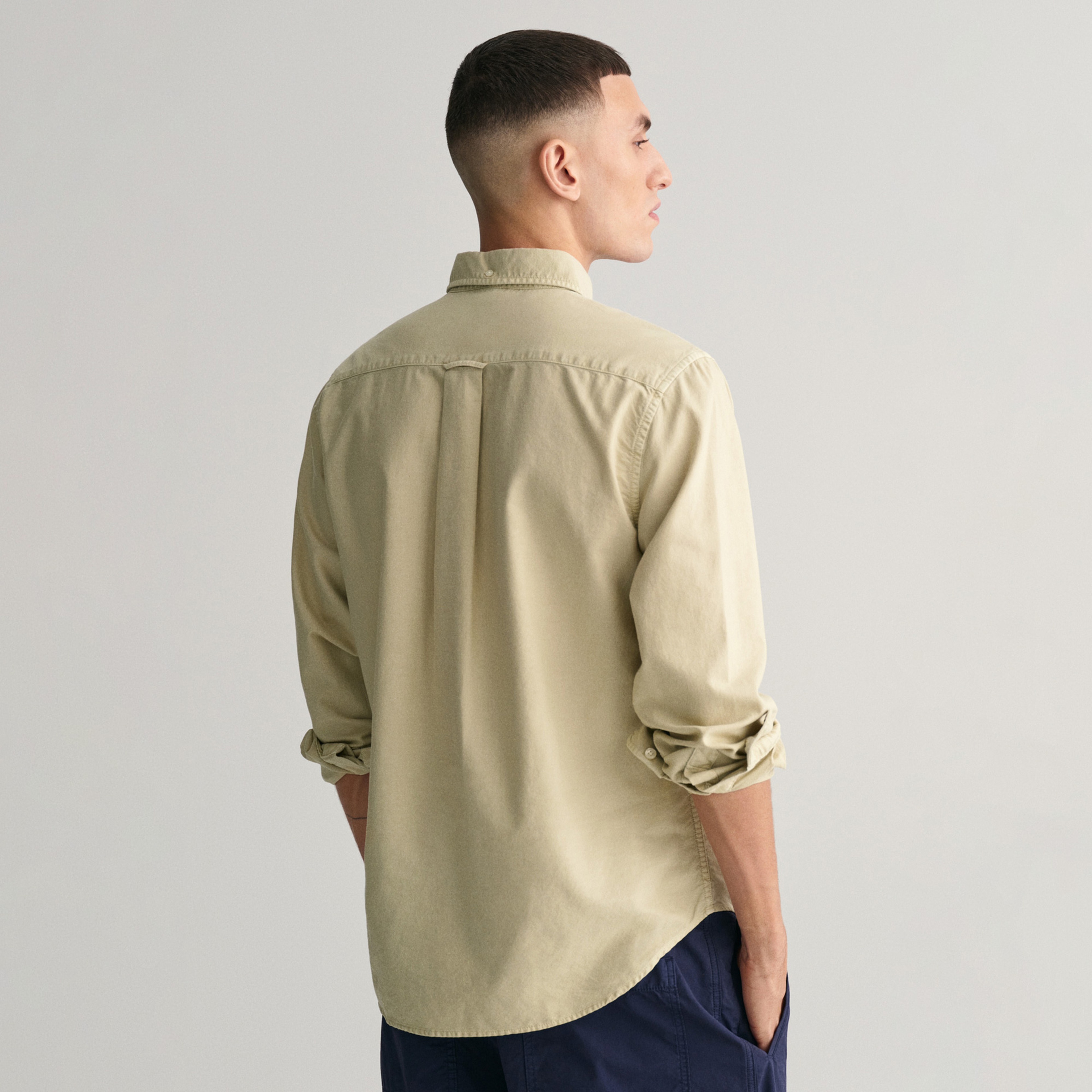 GANT Erkek Bej Regular Fit Düğmeli Yaka Oxford Gömlek