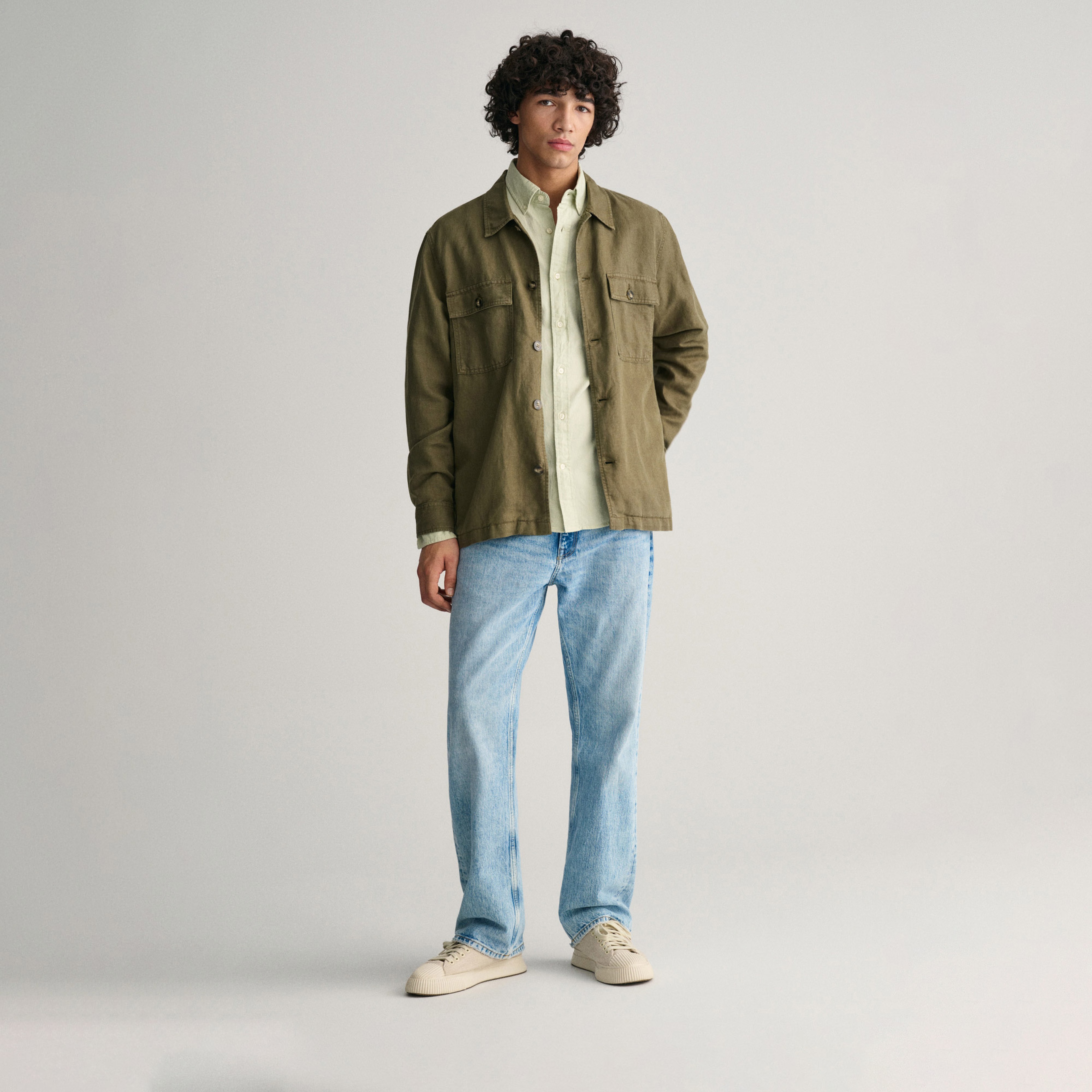 GANT Erkek Yeşil Regular Fit Düğmeli Yaka Oxford Gömlek